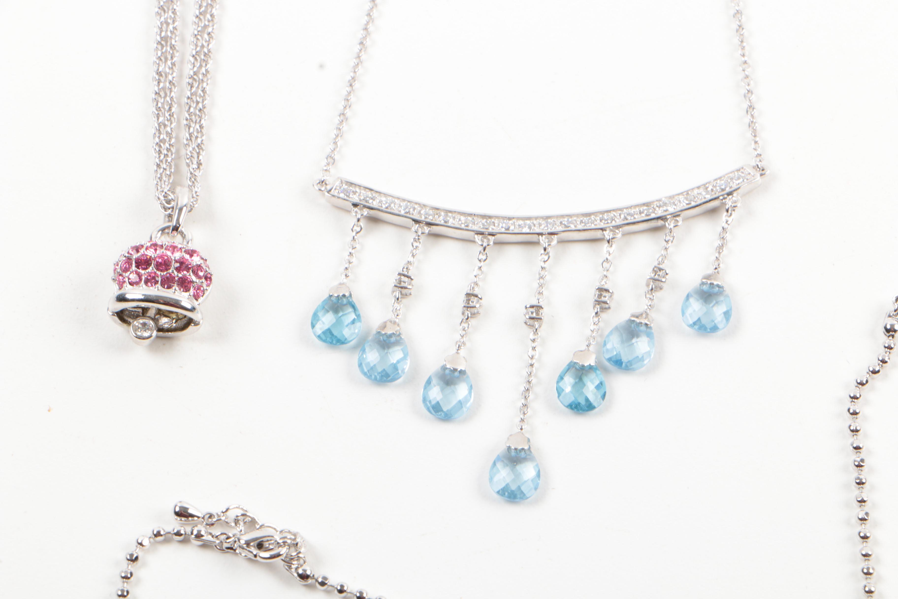 Susan Lucci Silver Tone Costume Jewelry with Imitation Gemstones