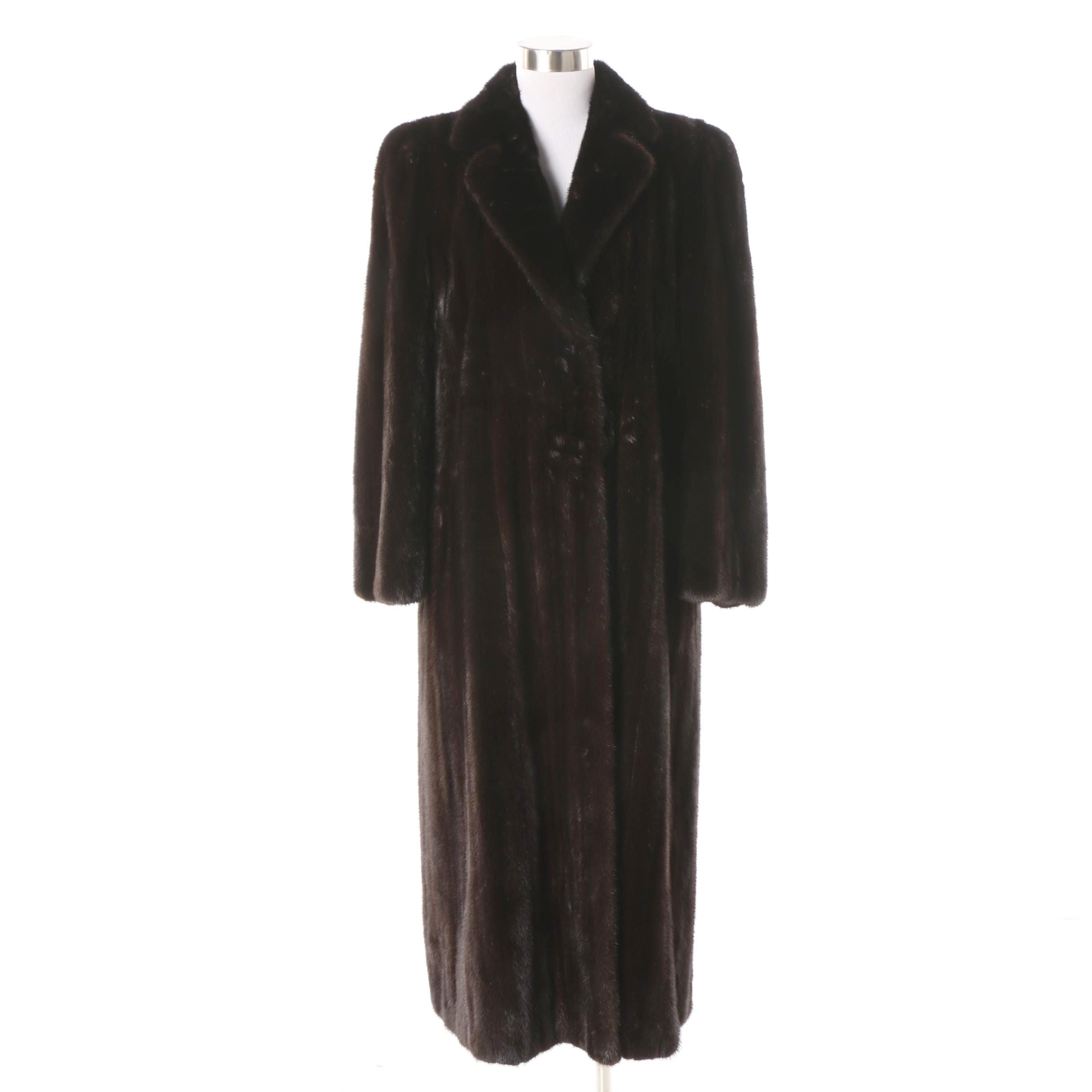 Women's Diutsh Furs Boston Dark Brown Mink Fur Coat