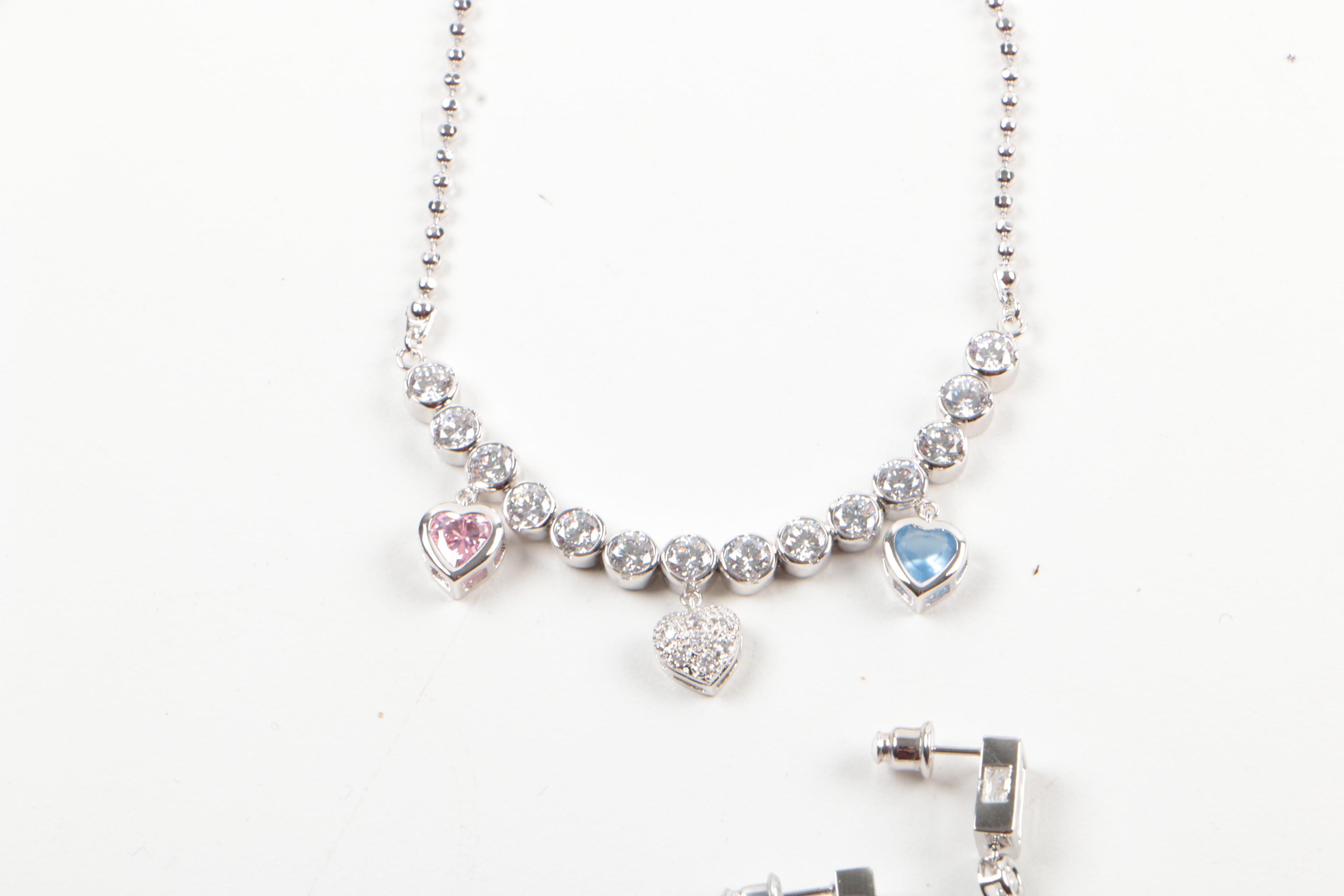 Susan Lucci Silver Tone Costume Jewelry with Imitation Gemstones