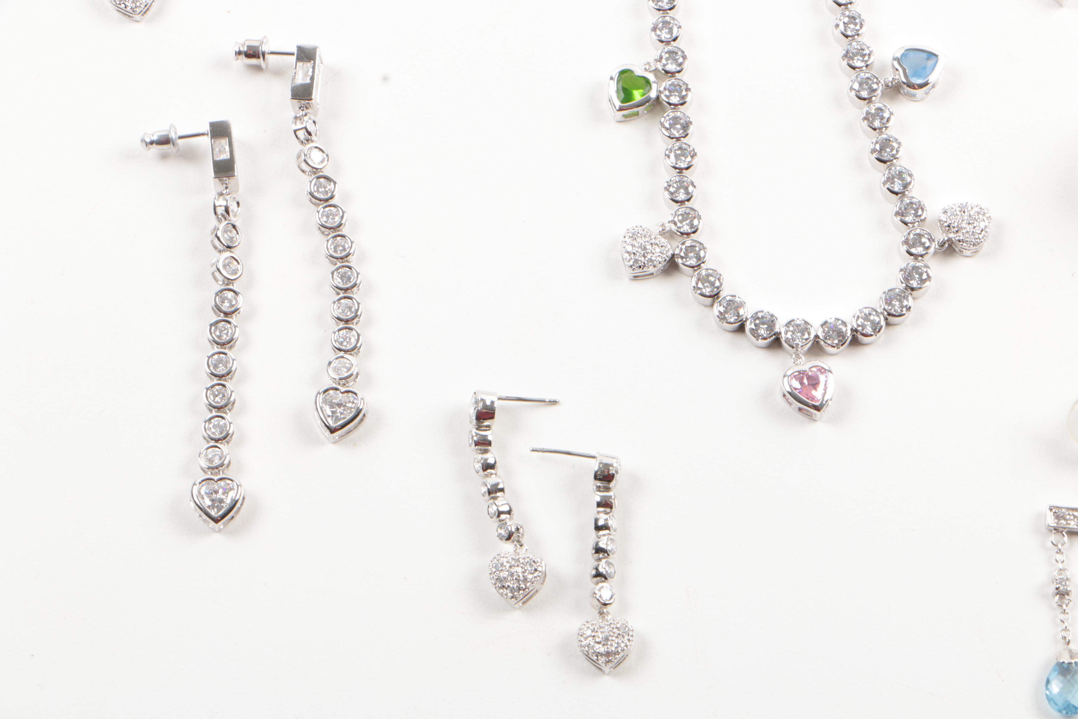 Susan Lucci Silver Tone Costume Jewelry with Imitation Gemstones