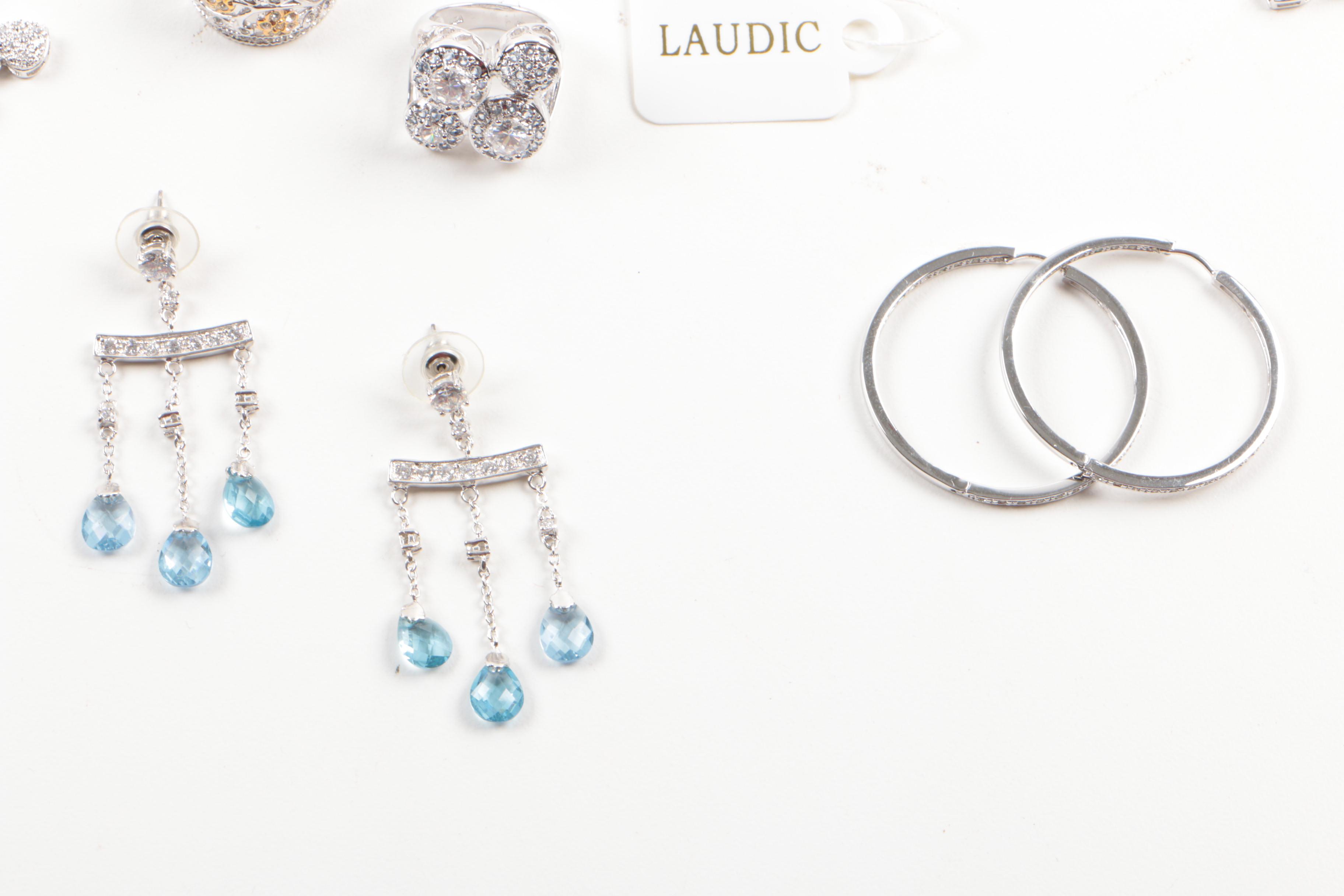 Susan Lucci Silver Tone Costume Jewelry with Imitation Gemstones