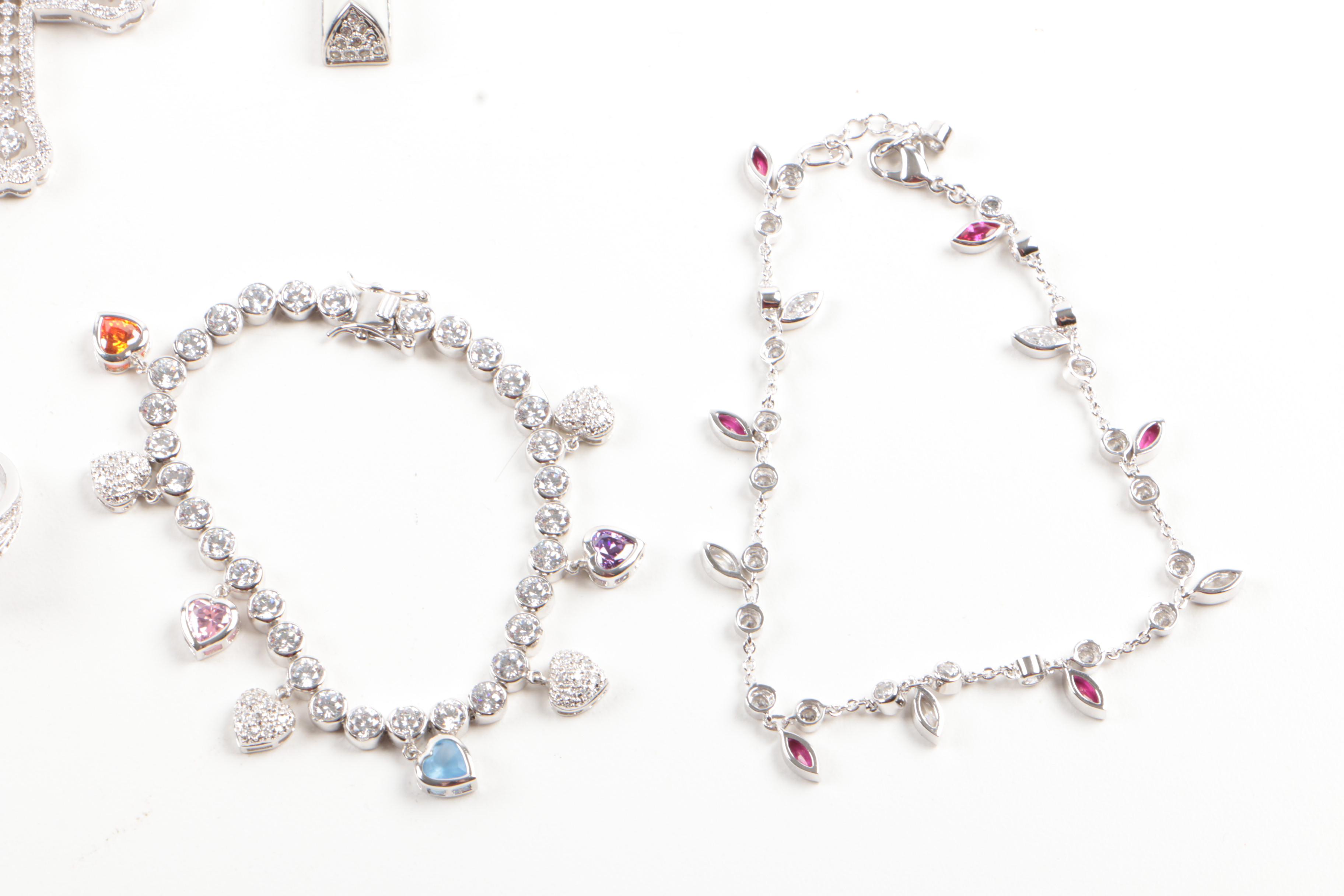 Susan Lucci Silver Tone Costume Jewelry with Imitation Gemstones