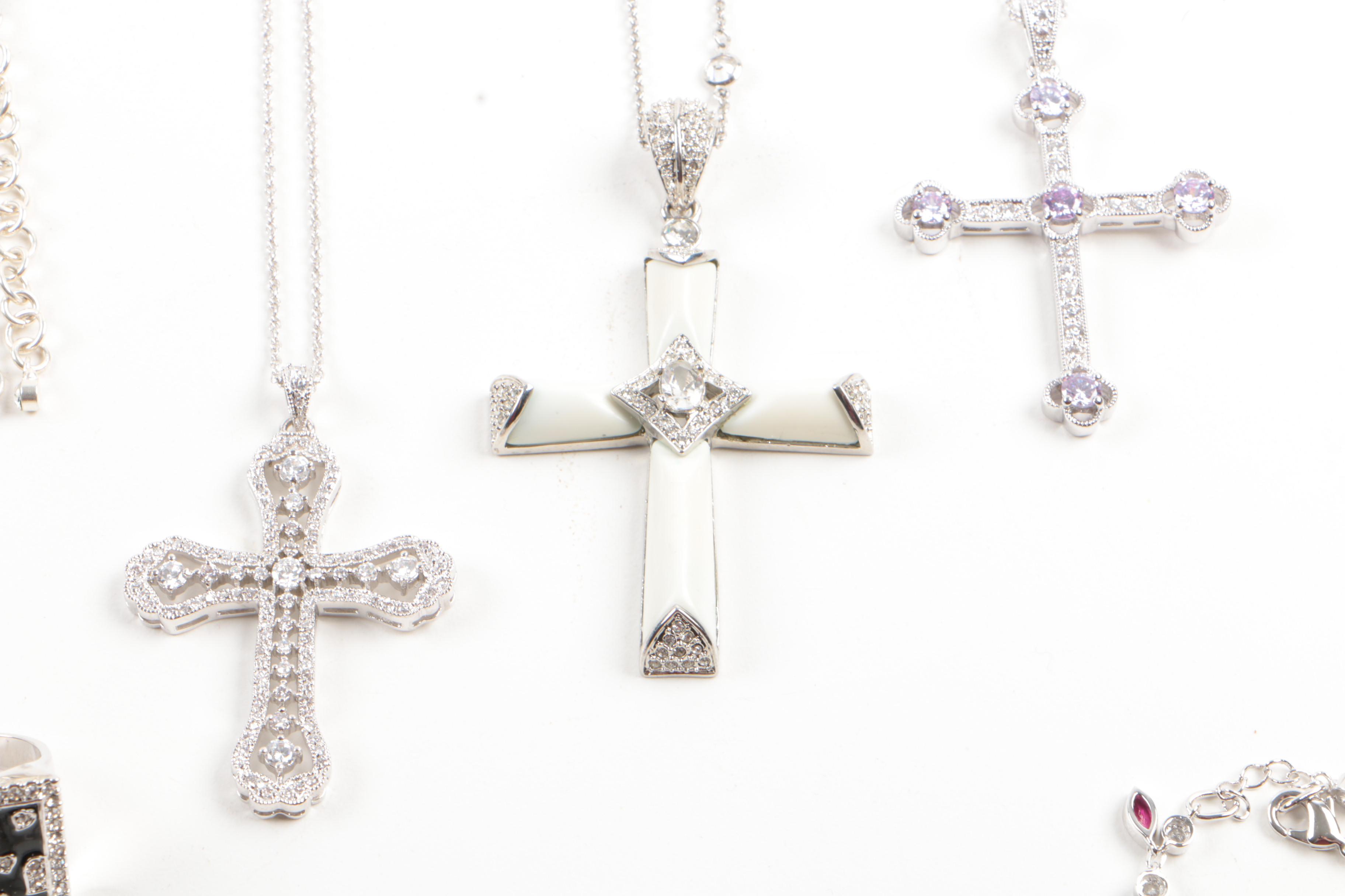 Susan Lucci Silver Tone Costume Jewelry with Imitation Gemstones