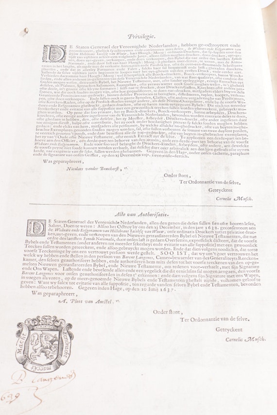 Circa 1639 Early Edition Statenvertaling Dutch Bible