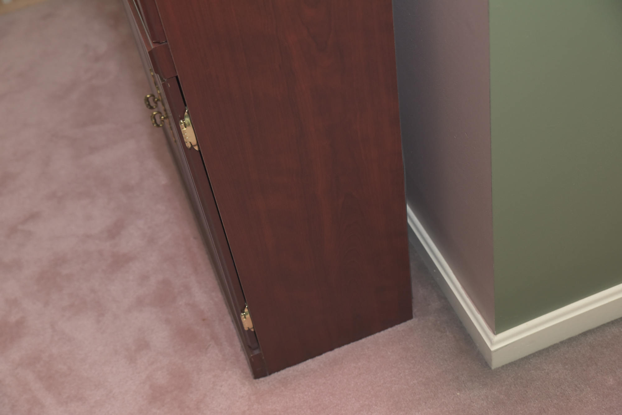 Cherry Laminate Two-Shelf Bookcase Cabinets