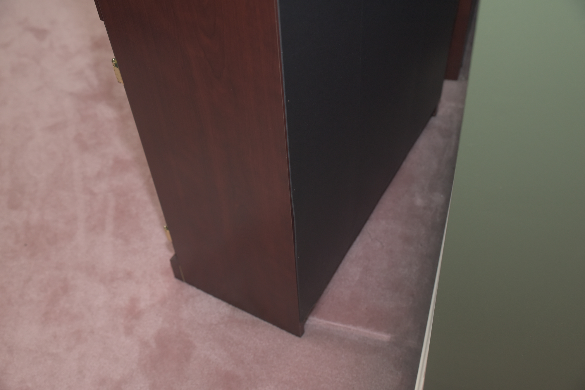 Cherry Laminate Two-Shelf Bookcase Cabinets