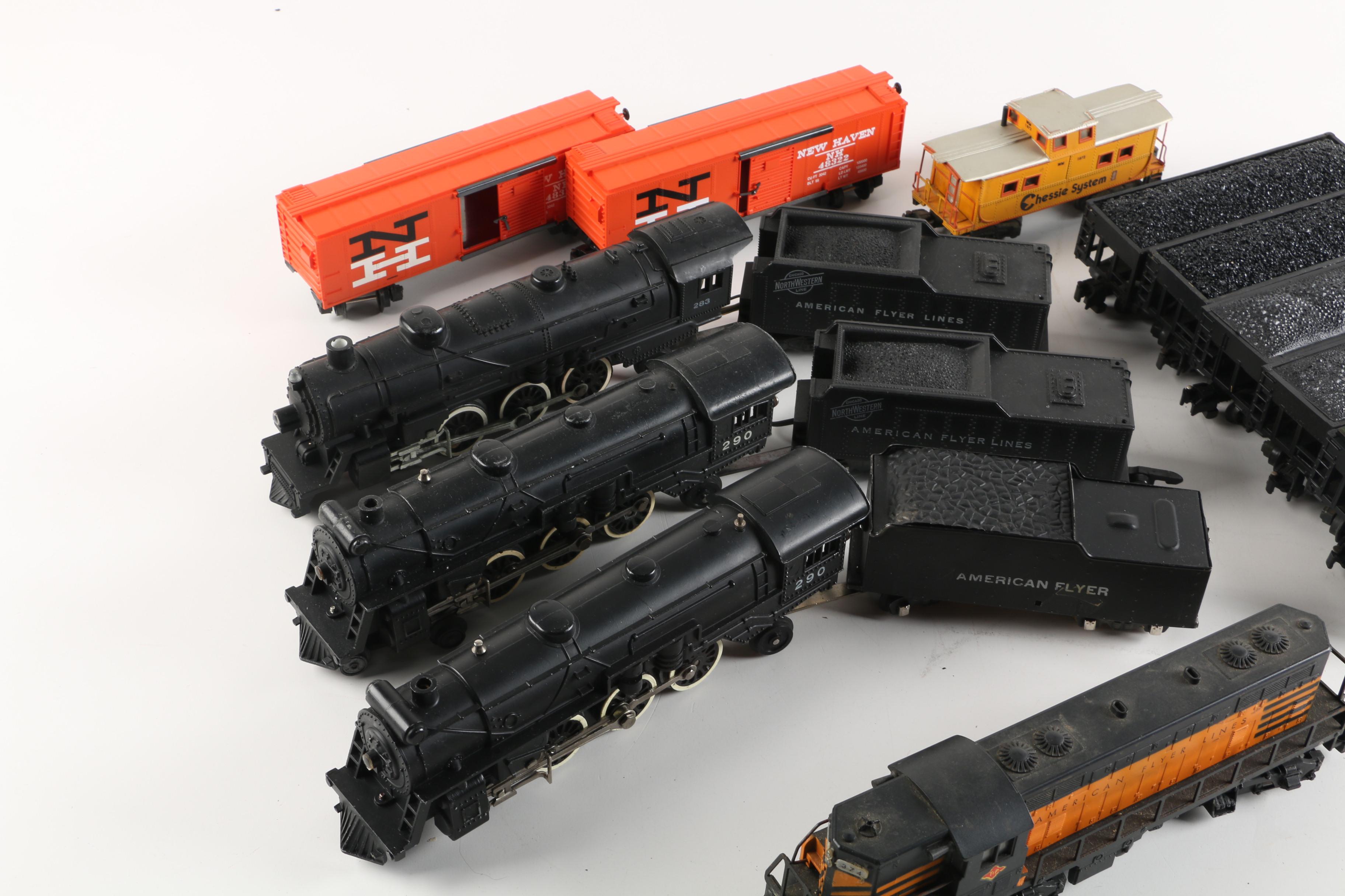 American Flyer Train Cars and Locomotives