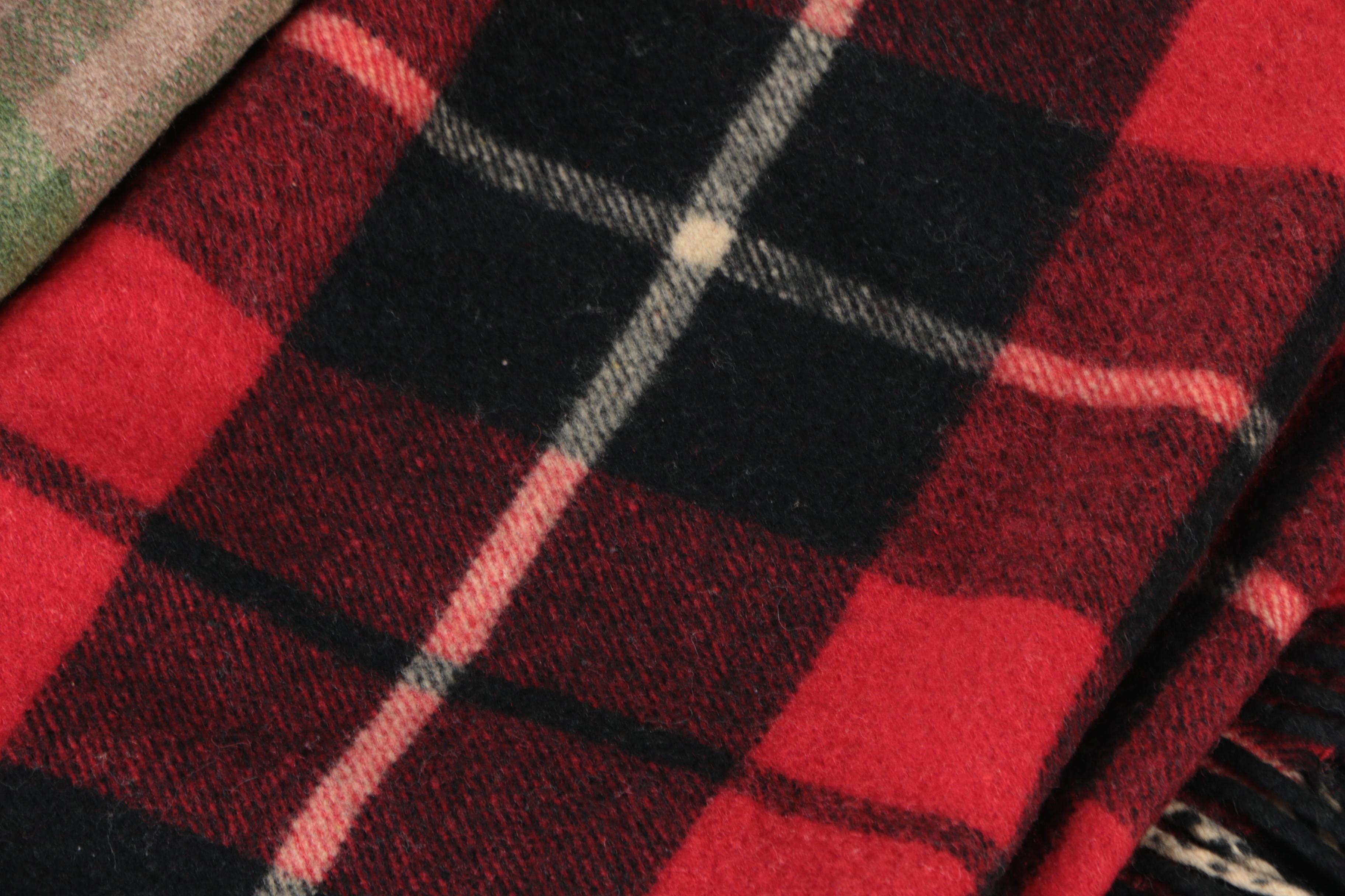 Plaid Wool Throw Blankets