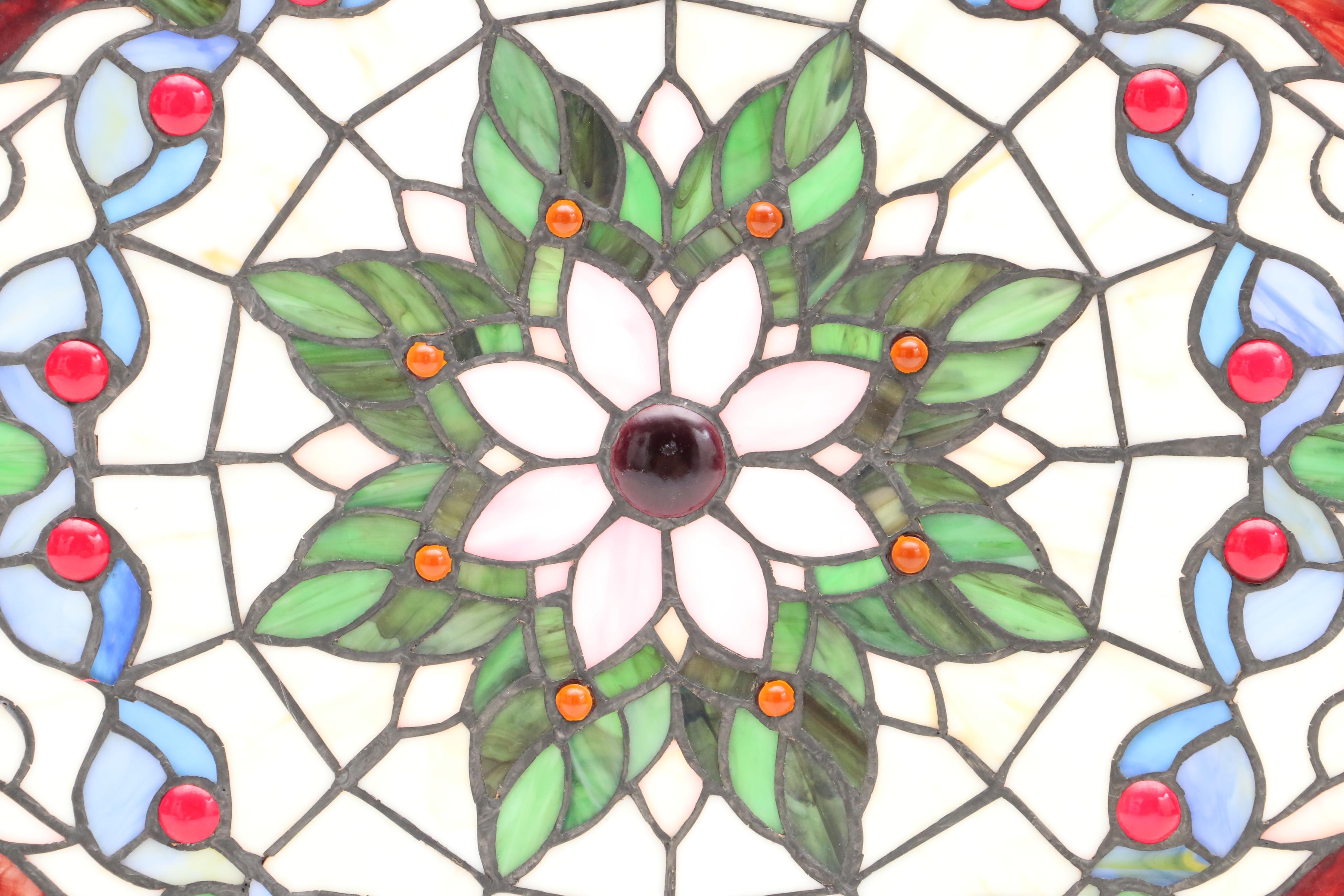 Round Stained Glass Hanging Window Panel