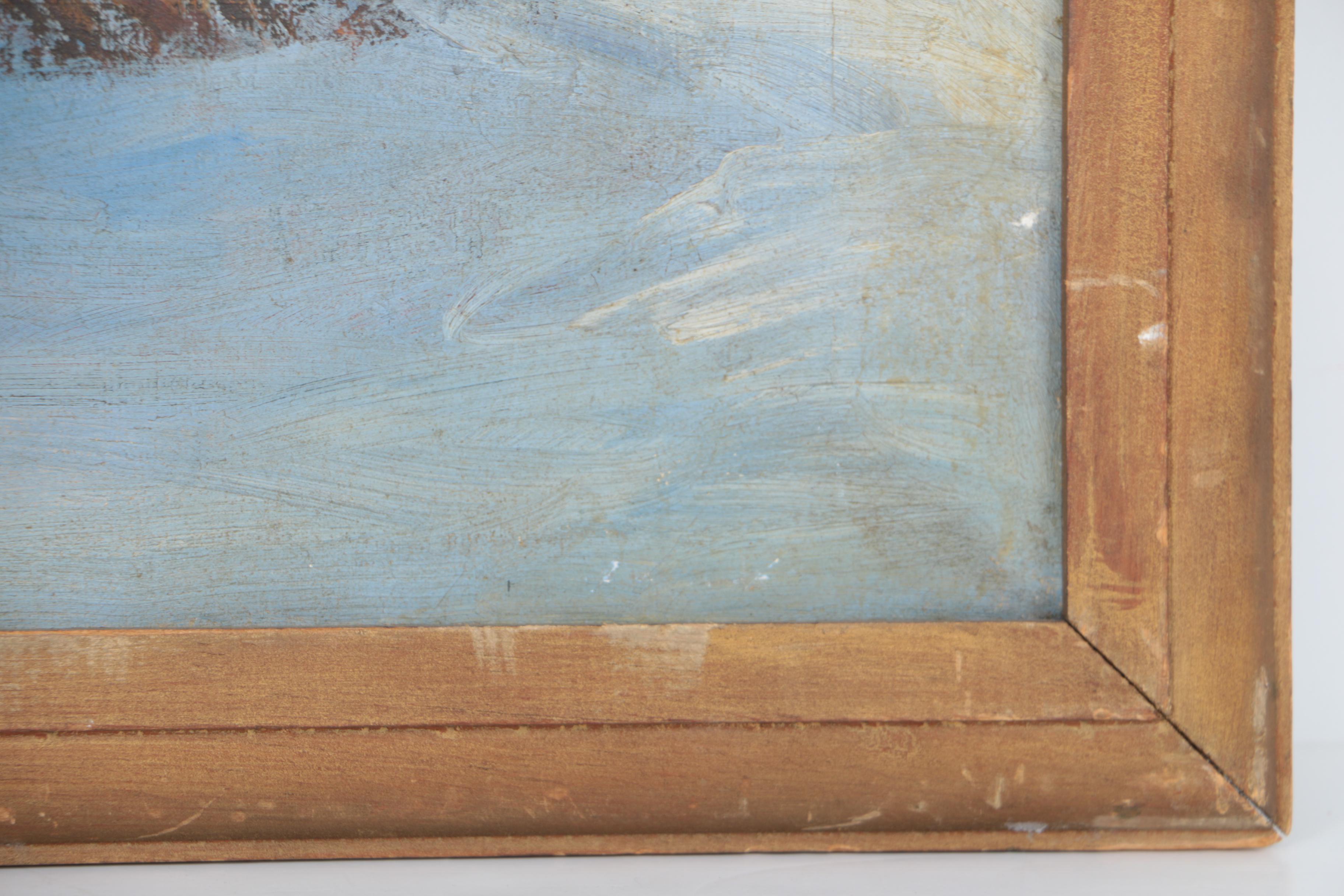 Attributed to Conrad Dickel Oil on Canvas of a Western Hunting Illustration