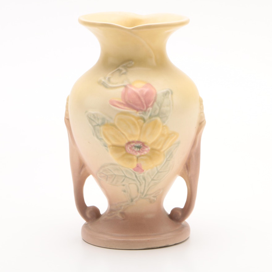 1940s Hull Pottery "Magnolia" Handled Vase