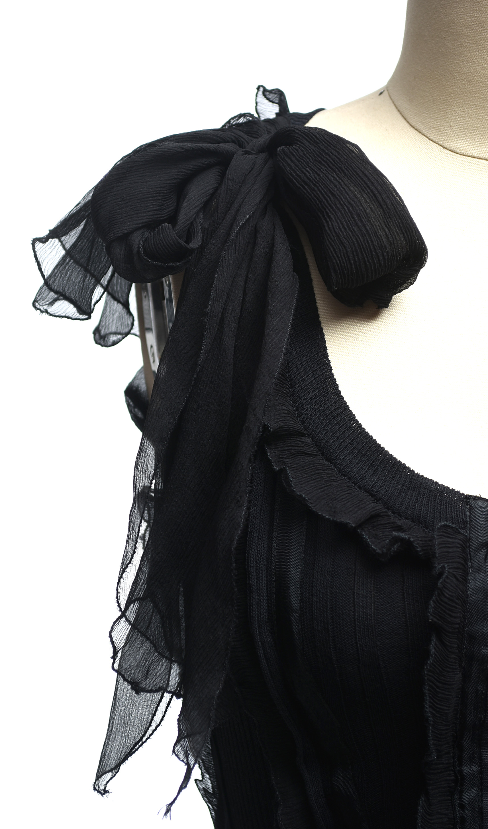 Jean Paul Gaultier Black Knit and Silk Bustier Blouse and Silk Strapless Dress