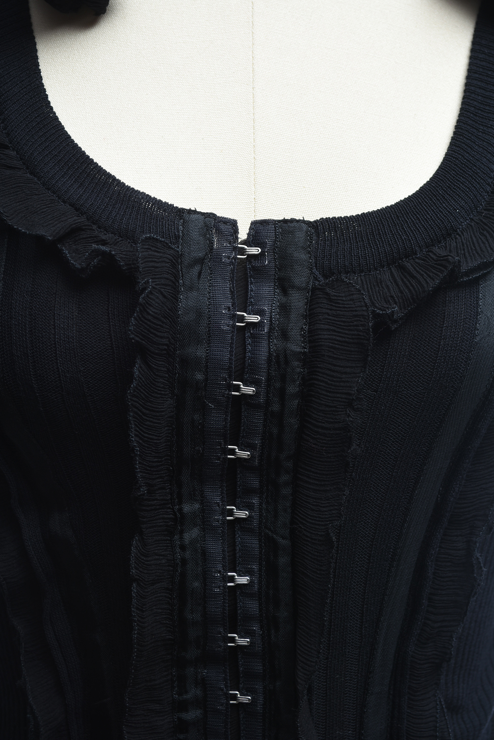 Jean Paul Gaultier Black Knit and Silk Bustier Blouse and Silk Strapless Dress