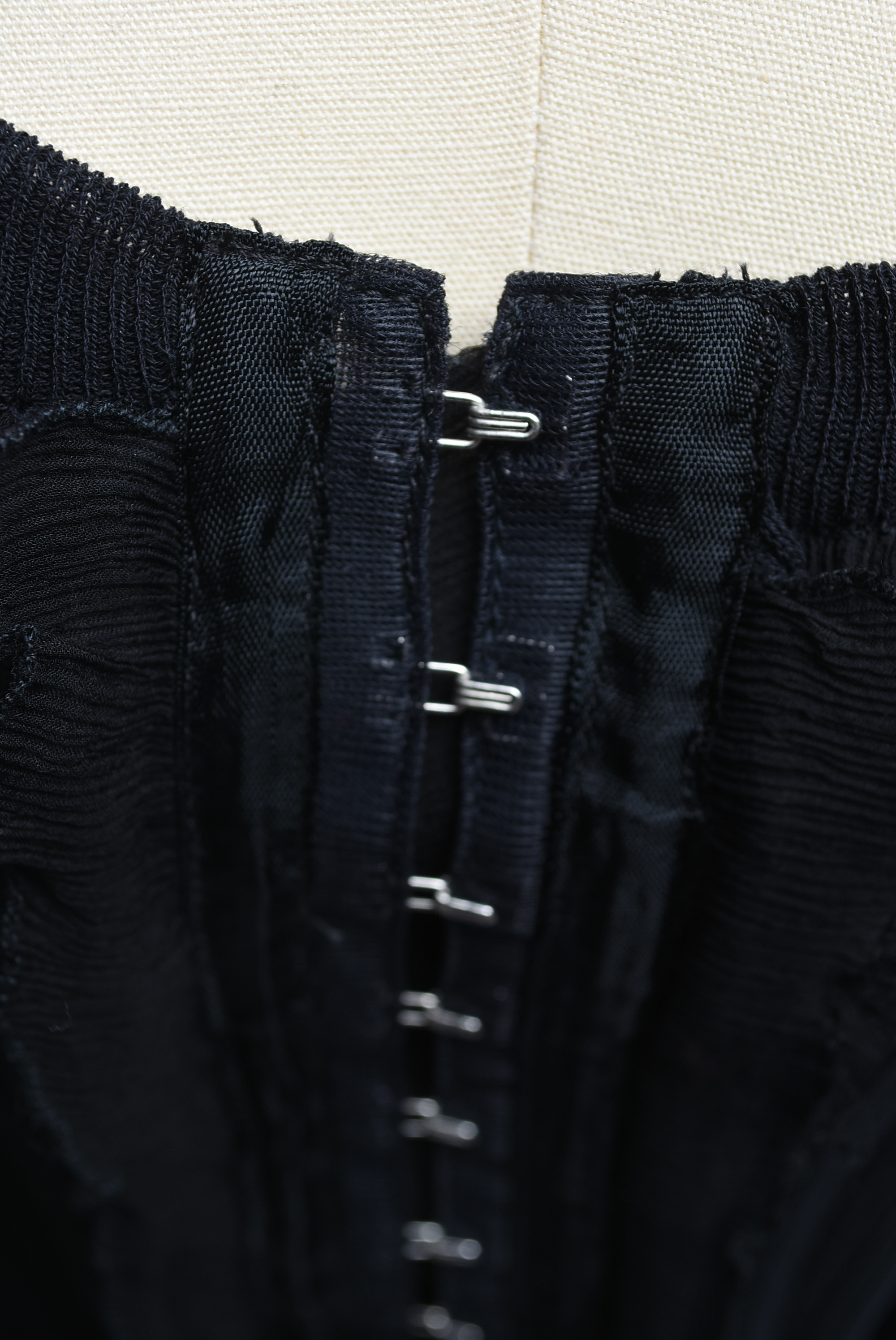 Jean Paul Gaultier Black Knit and Silk Bustier Blouse and Silk Strapless Dress