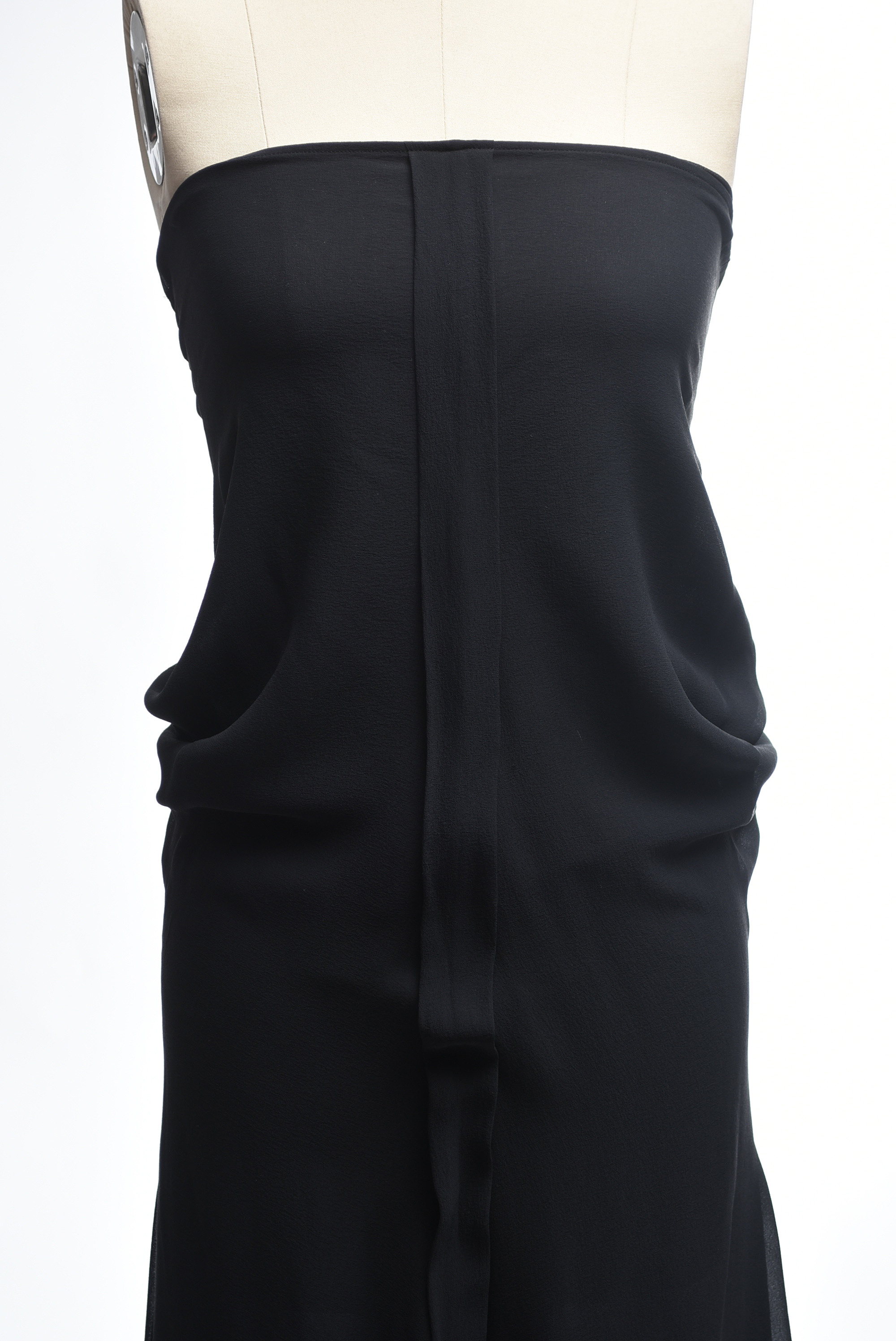 Jean Paul Gaultier Black Knit and Silk Bustier Blouse and Silk Strapless Dress