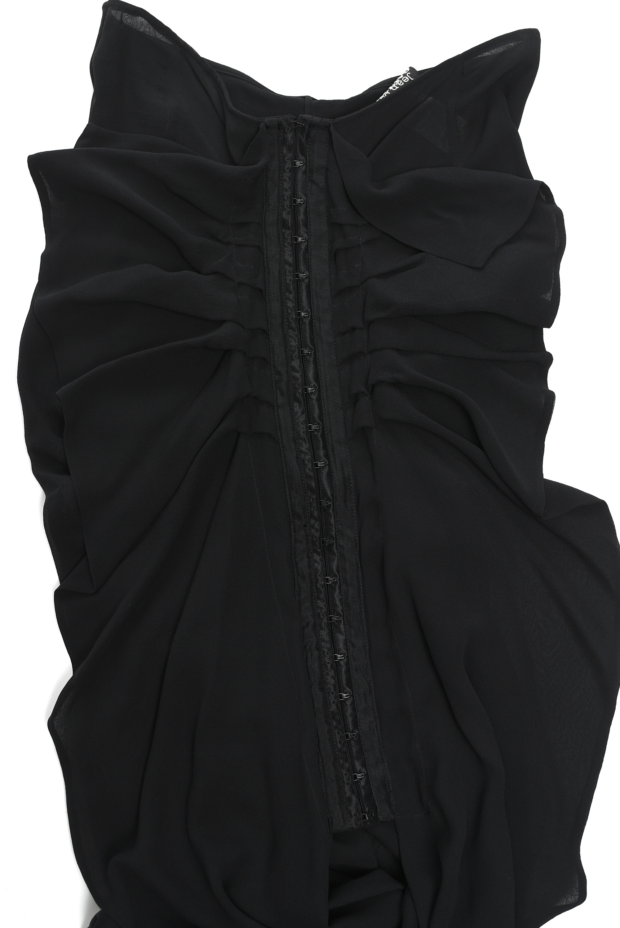 Jean Paul Gaultier Black Knit and Silk Bustier Blouse and Silk Strapless Dress