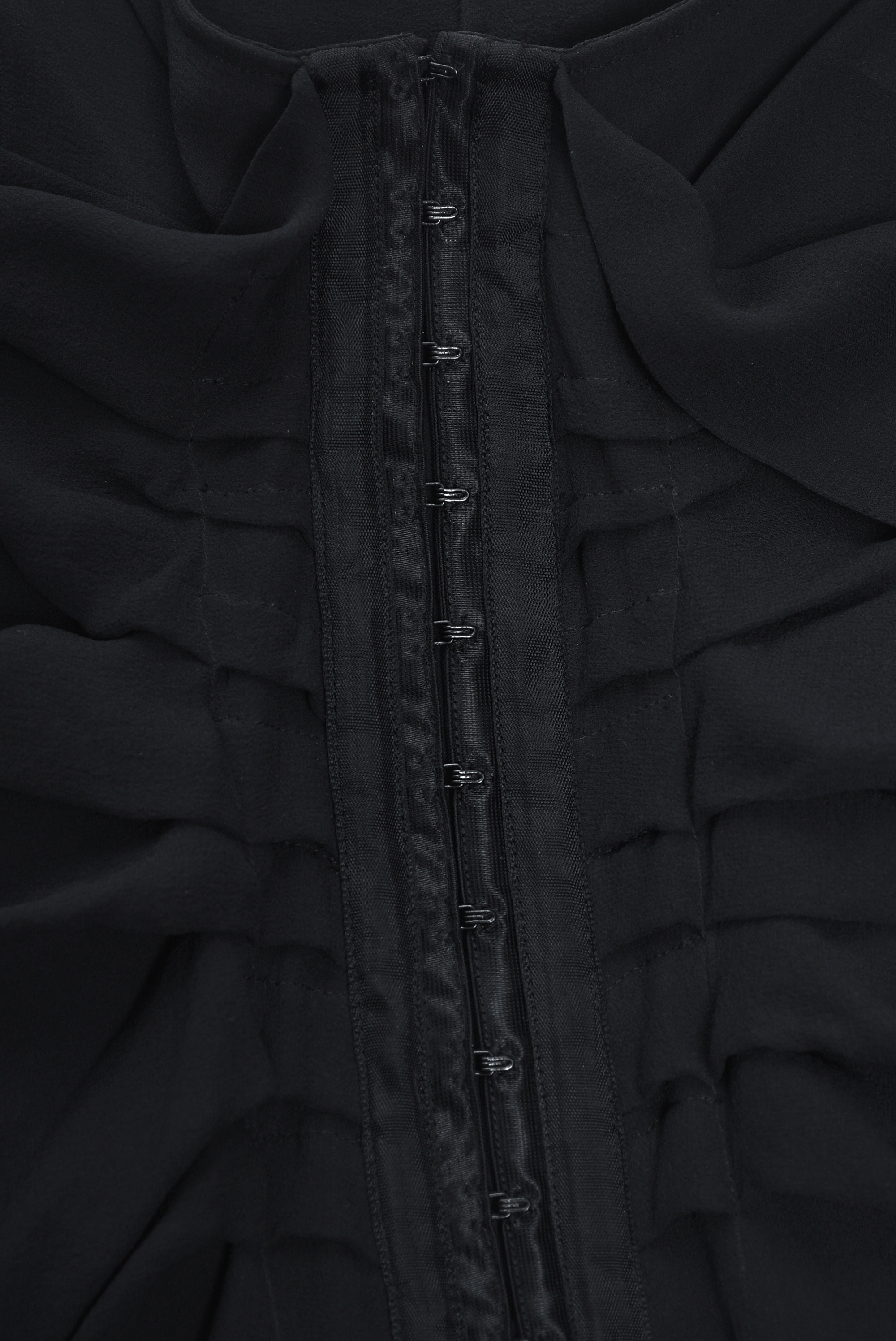 Jean Paul Gaultier Black Knit and Silk Bustier Blouse and Silk Strapless Dress