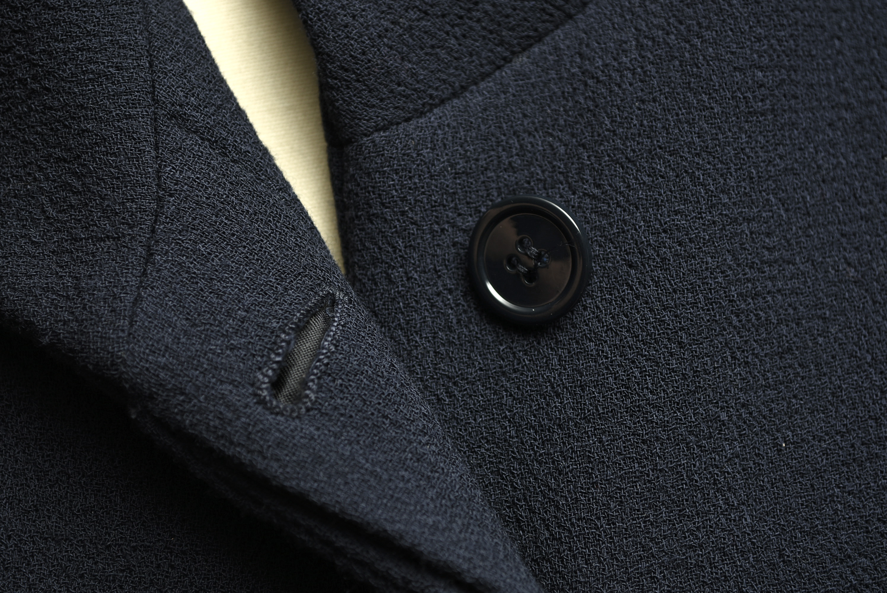 Alexander McQueen Navy Wool Coat with Flounce Hem