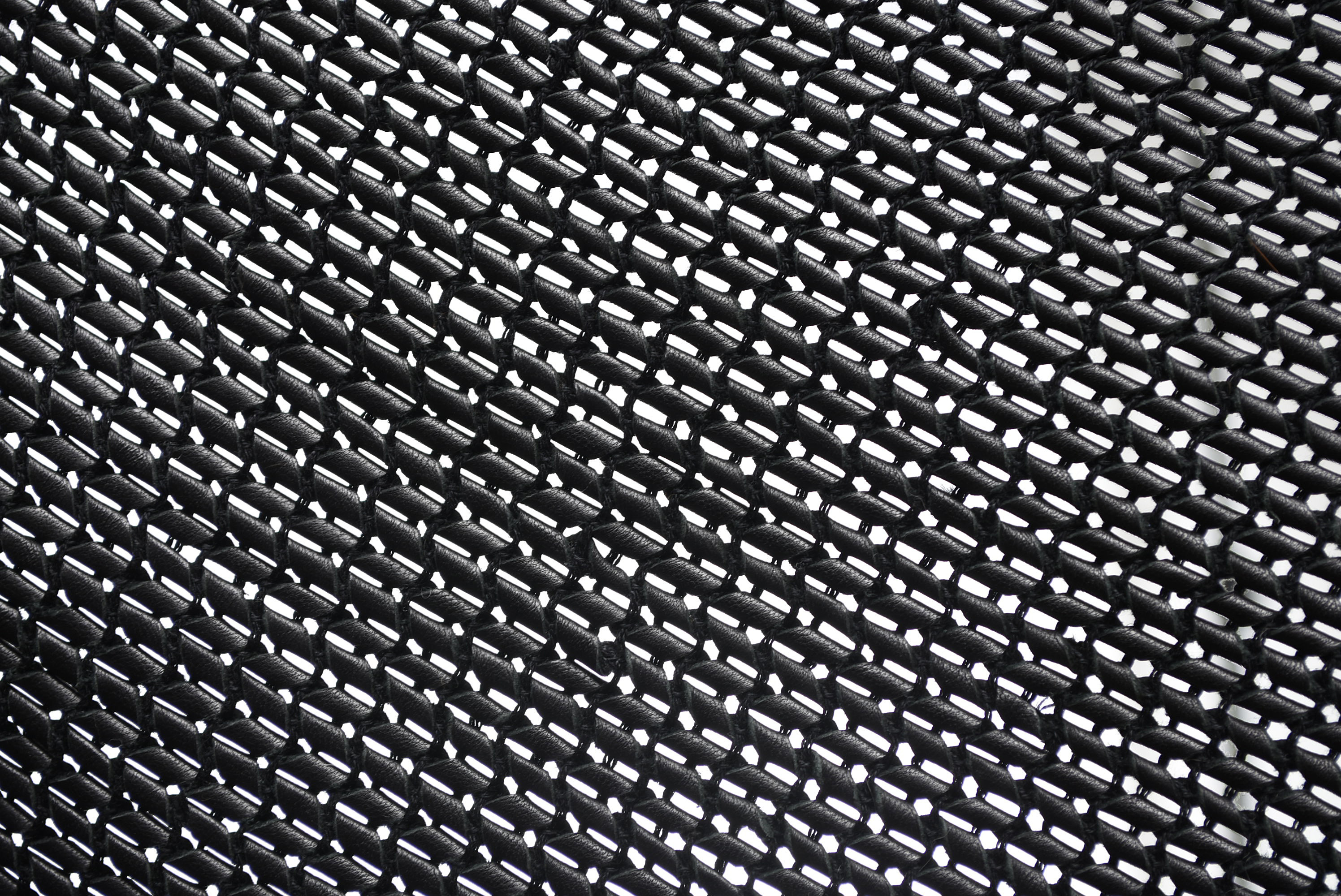 Woven Black Leather Fringed Shawl