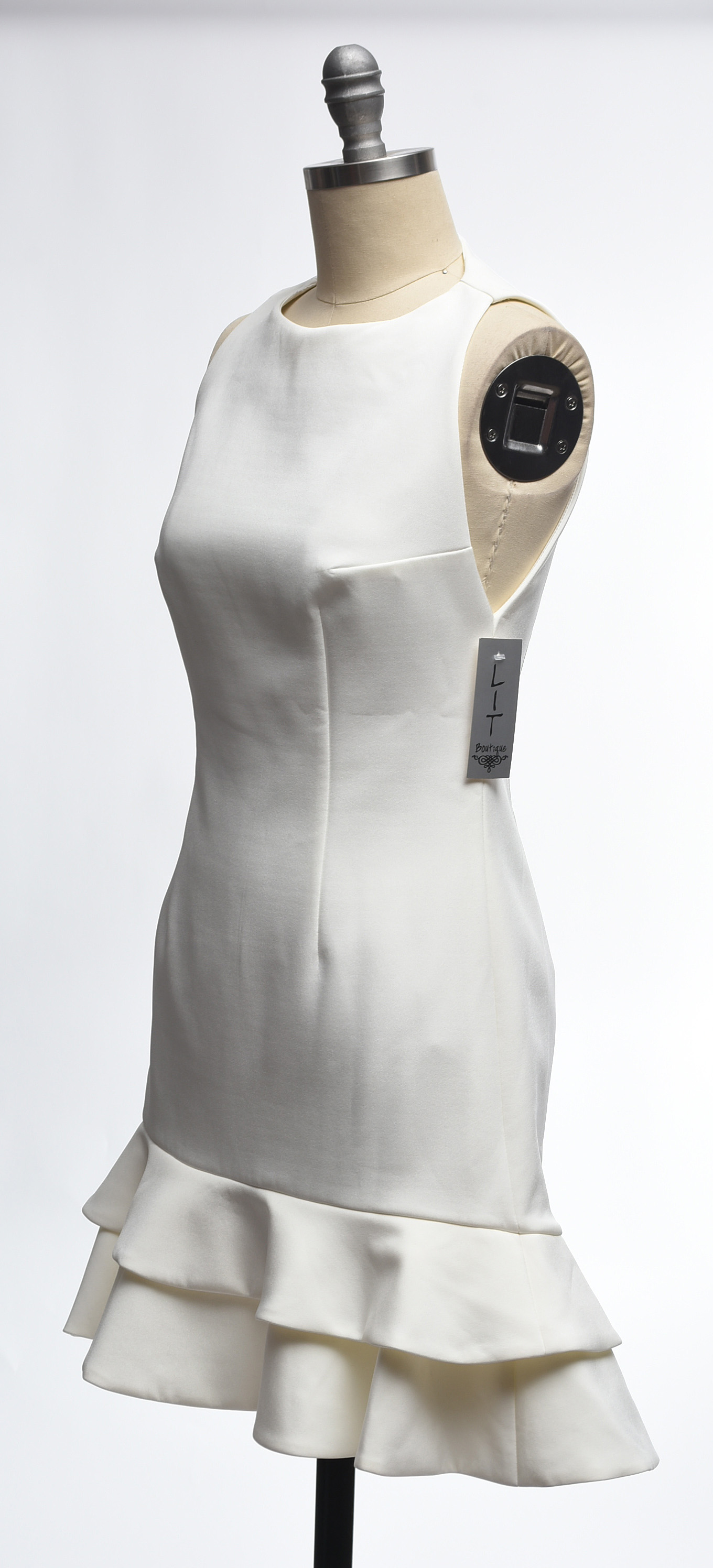 Keepsake Borderline Sleeveless Ruffled Skirt Mini Dress