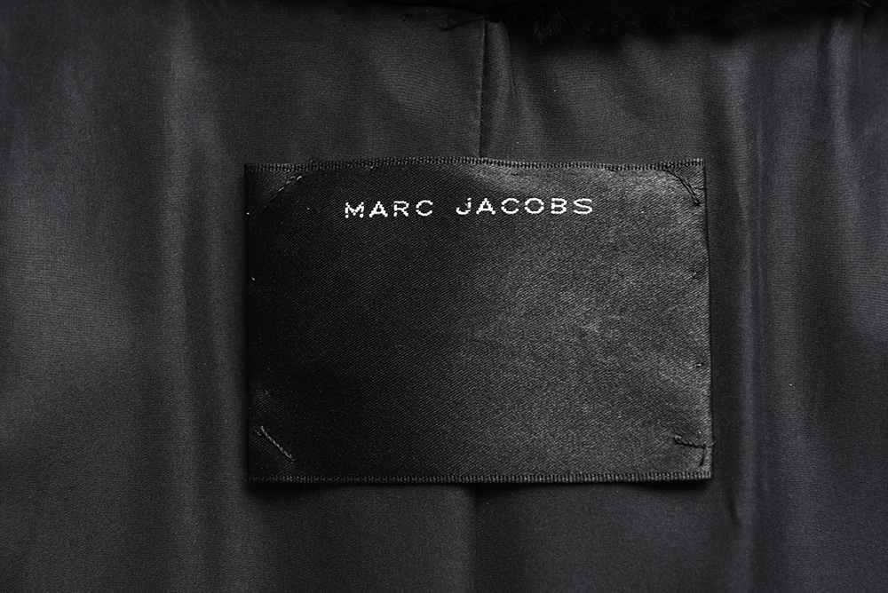 Marc Jacobs Designer Black Mink Fur Zipper-Front Coat