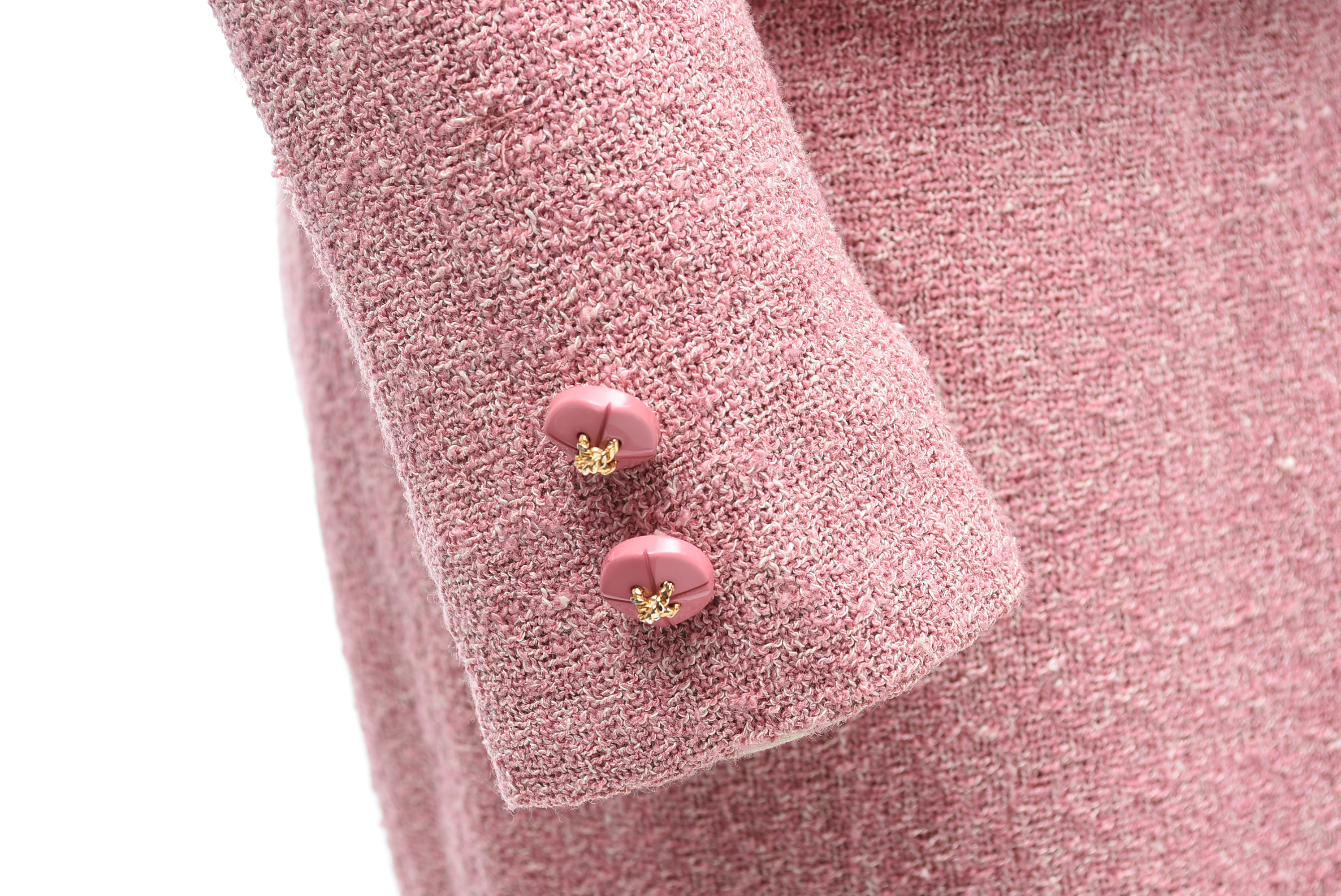 Valentino Boutique Dusky Pink Bouclé Knit Skirt and Jacket