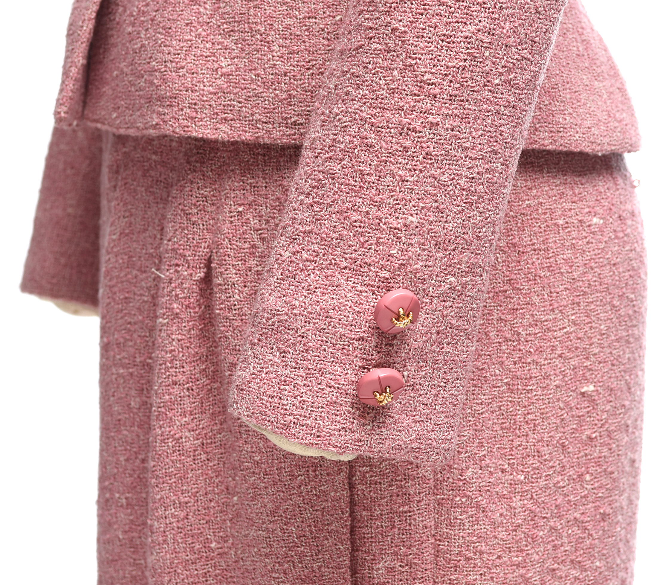 Valentino Boutique Dusky Pink Bouclé Knit Skirt and Jacket