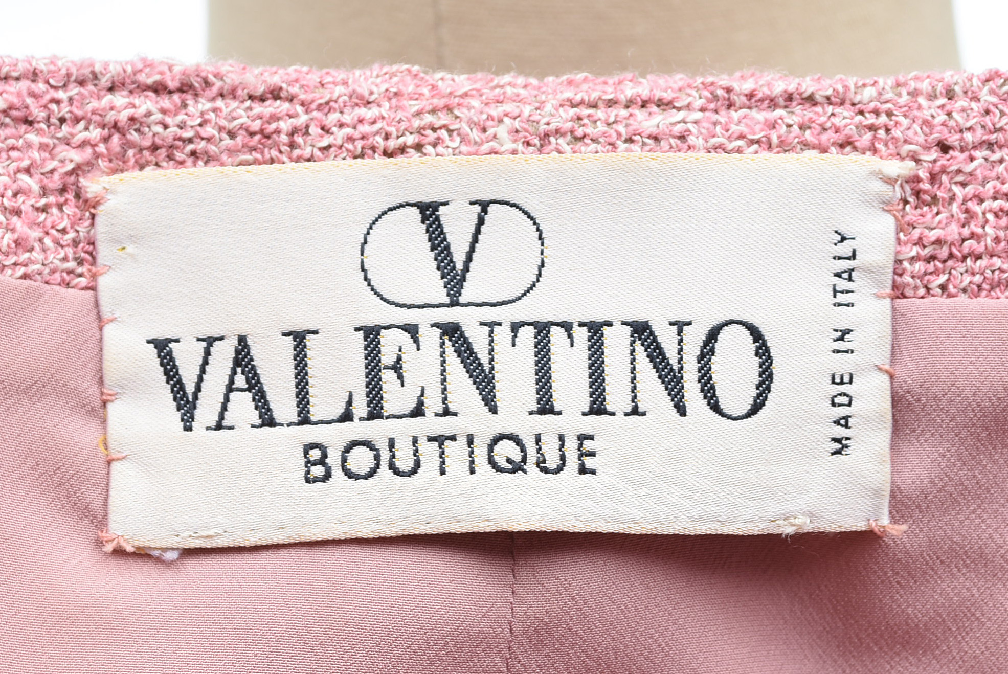 Valentino Boutique Dusky Pink Bouclé Knit Skirt and Jacket