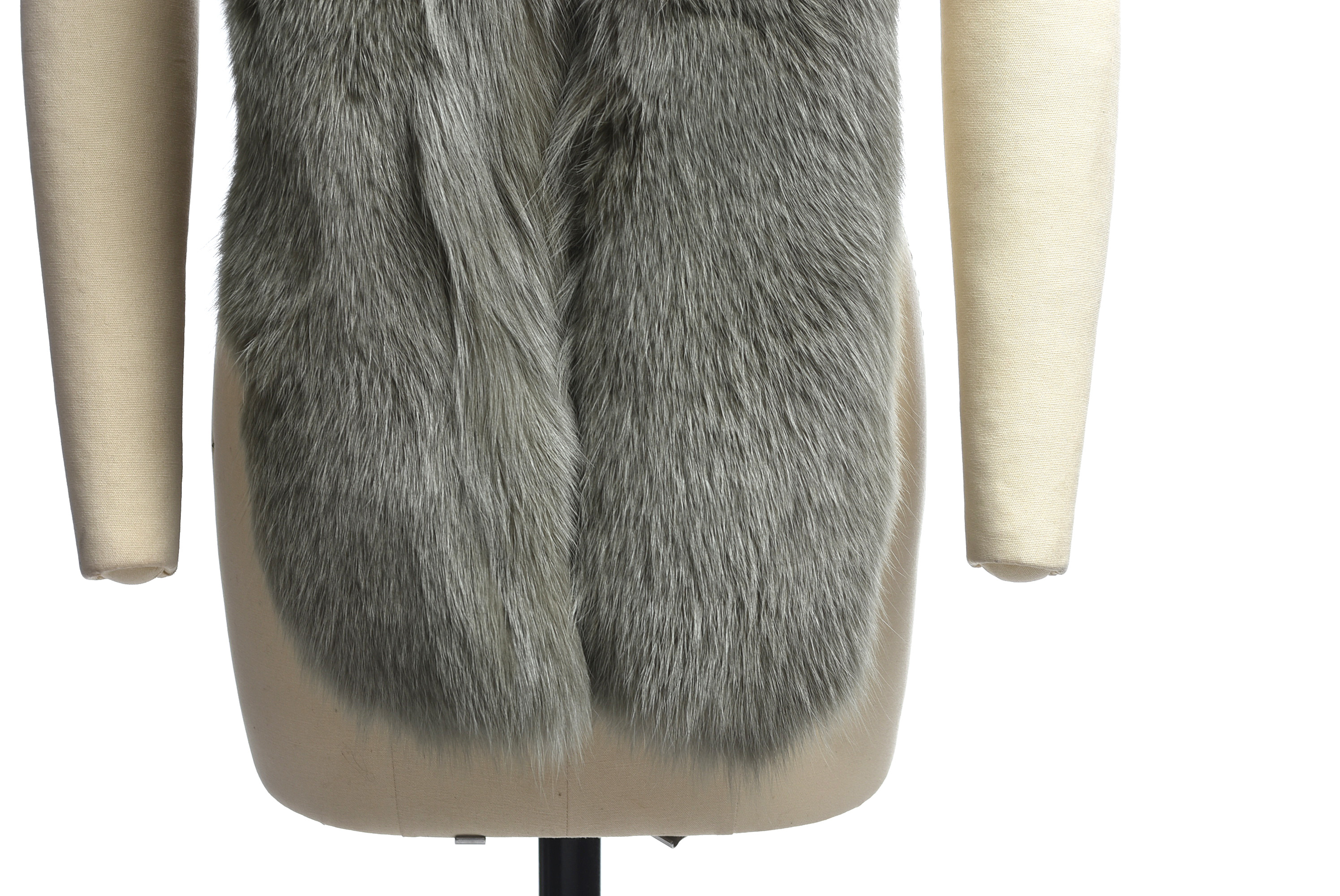 Dyed Sage Green Fox Fur Neck Wrap