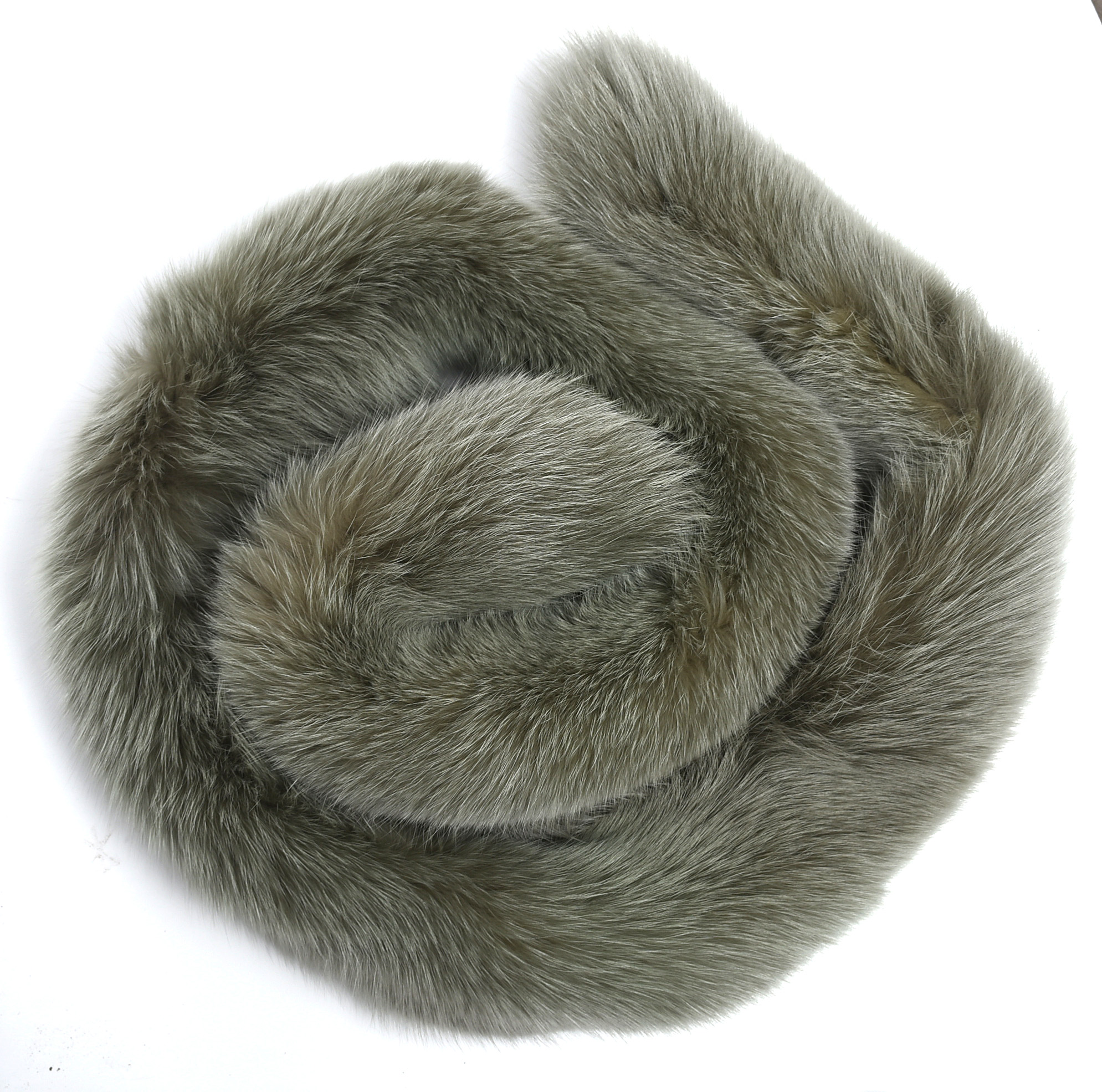 Dyed Sage Green Fox Fur Neck Wrap