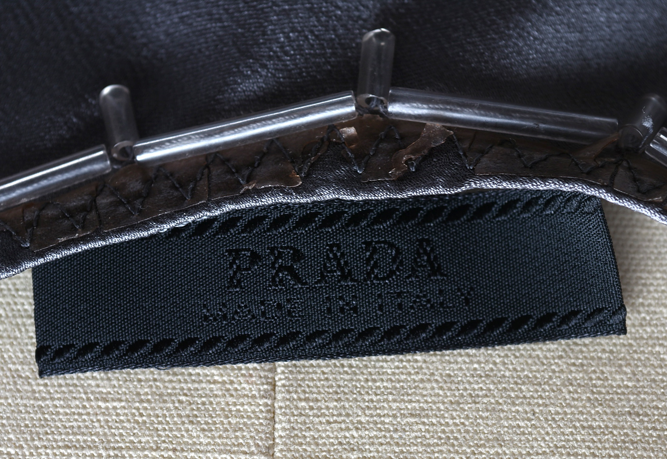 Prada Gray Silk Fit and Flare Sleeveless Dress Embellished with Glass Beads