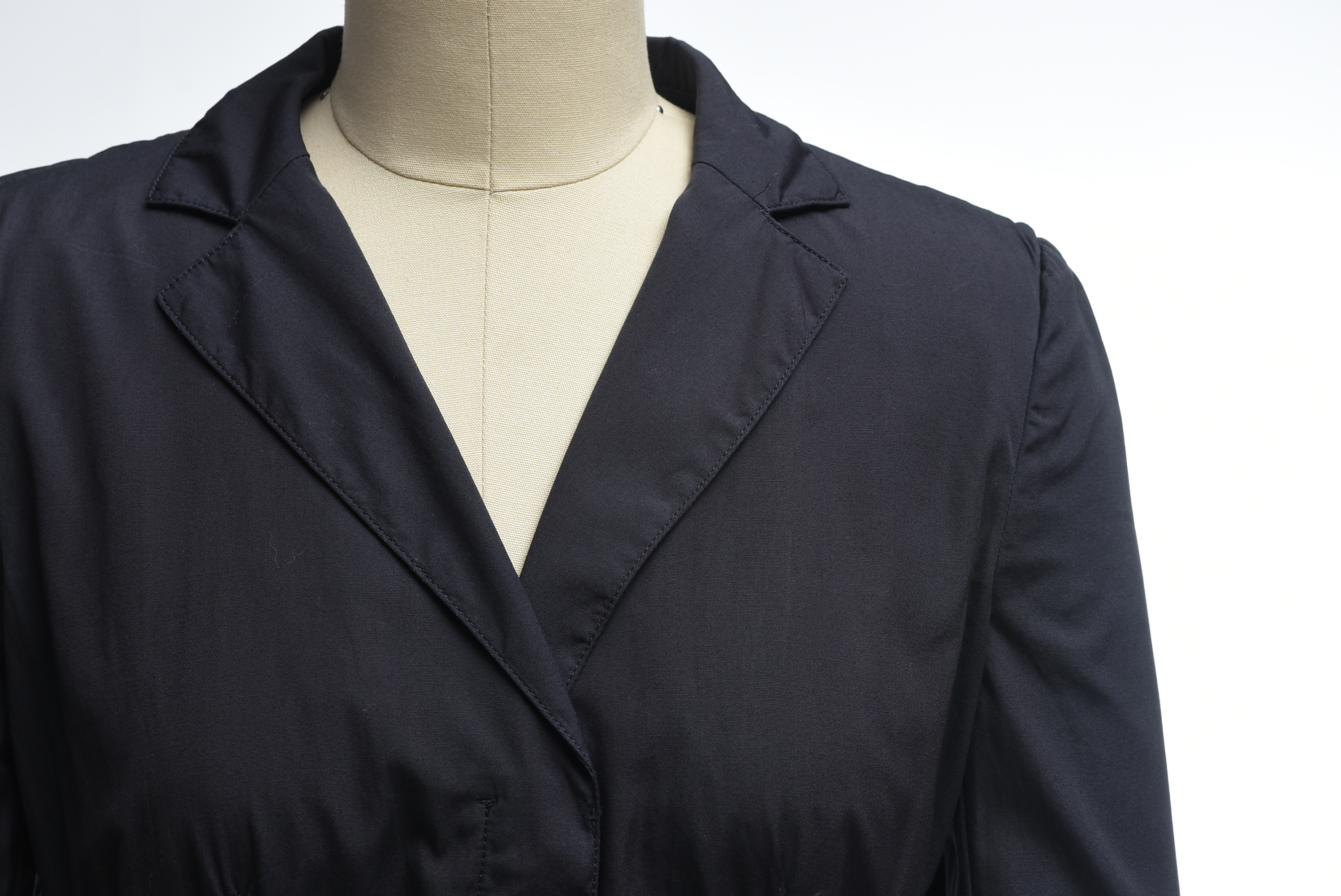 Prada Ombré Cotton Jacket in Charcoal Gray and White