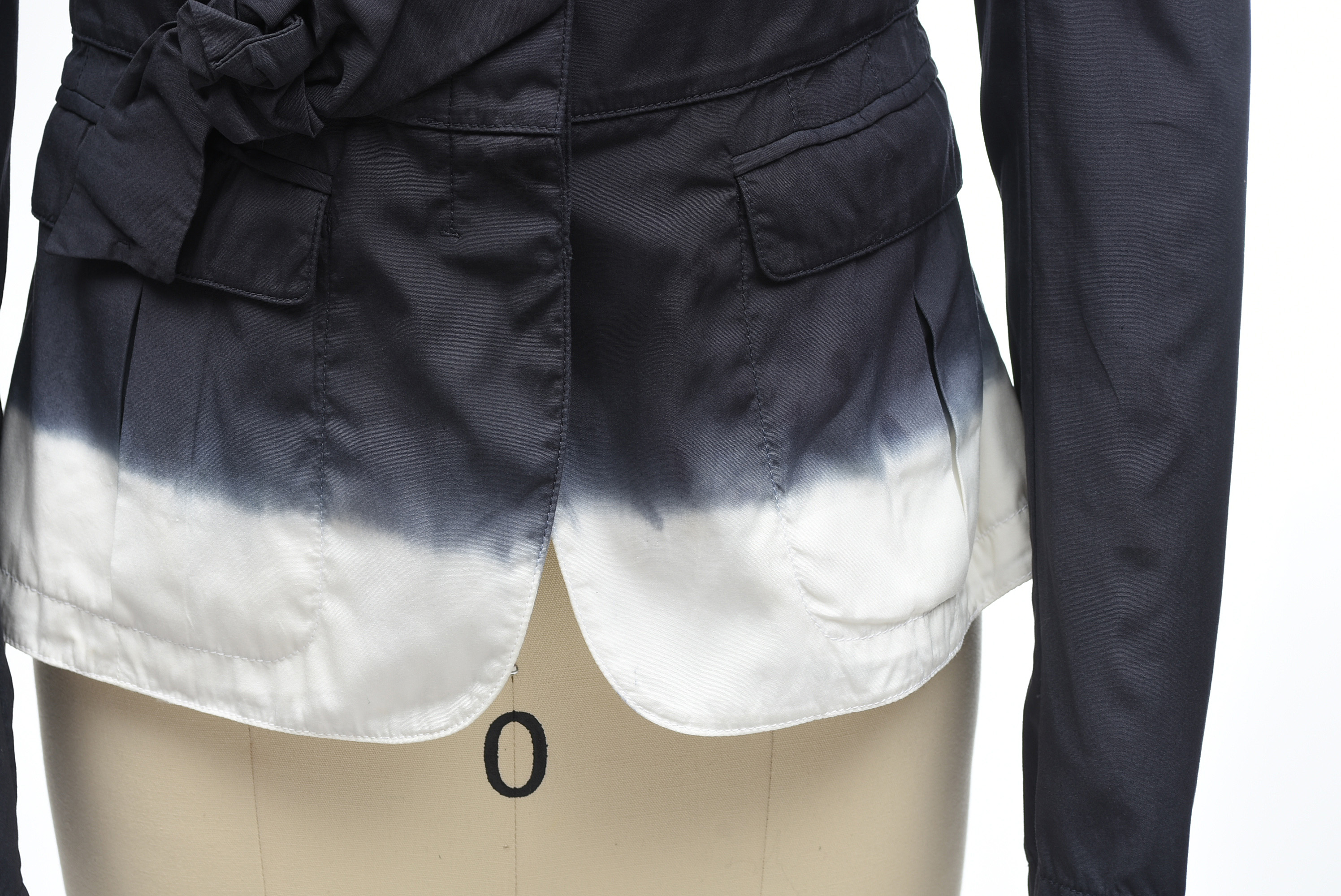 Prada Ombré Cotton Jacket in Charcoal Gray and White