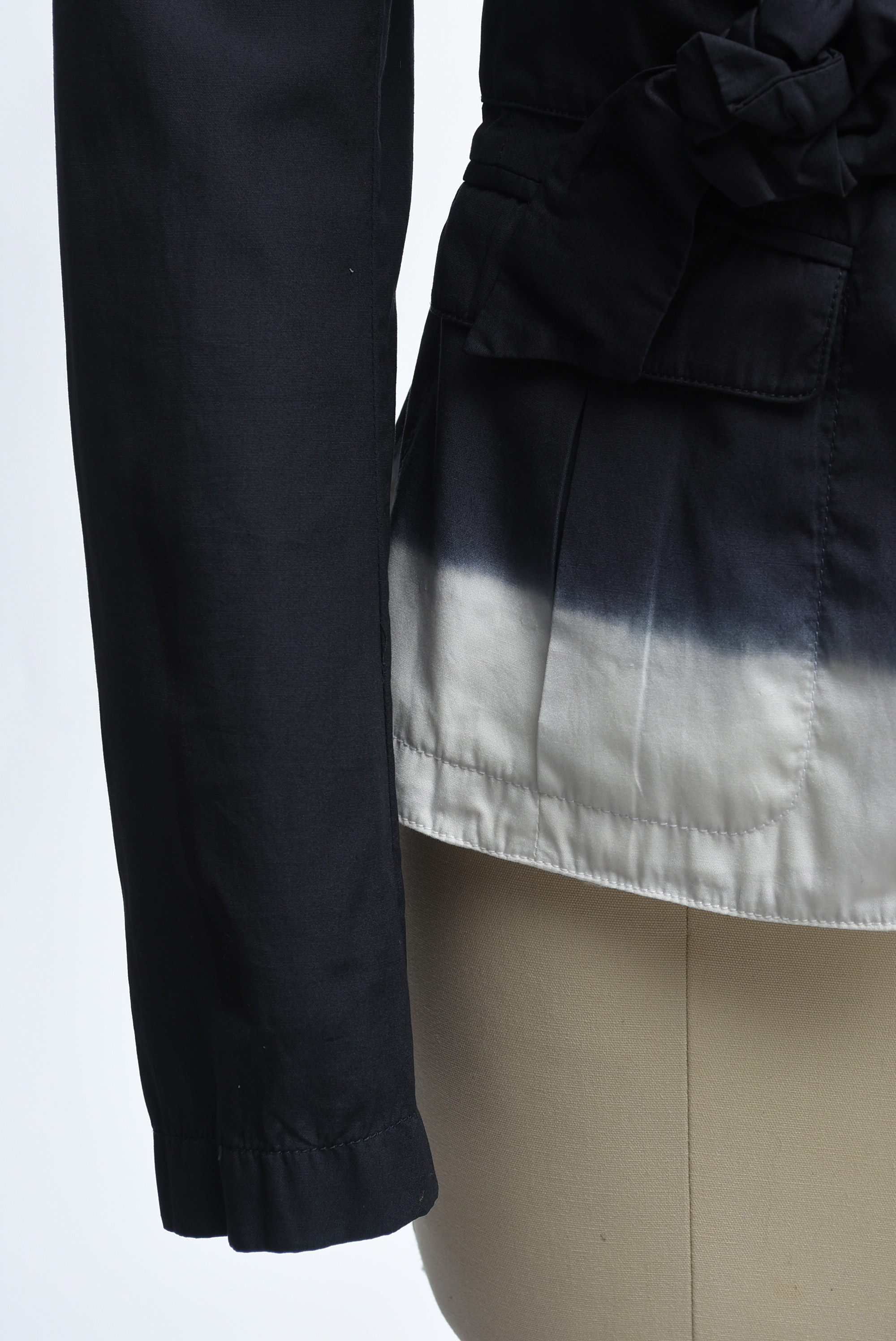 Prada Ombré Cotton Jacket in Charcoal Gray and White