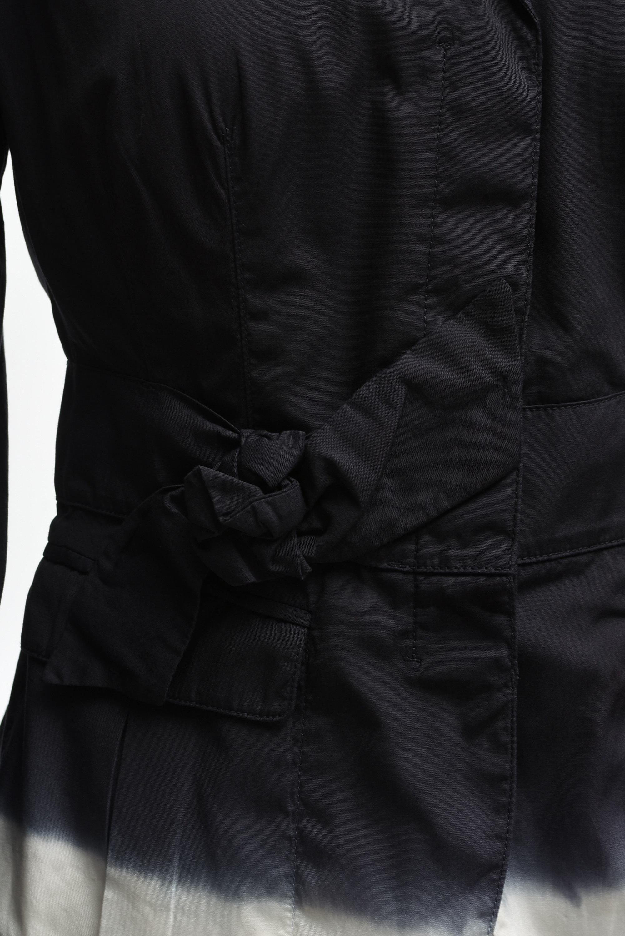 Prada Ombré Cotton Jacket in Charcoal Gray and White