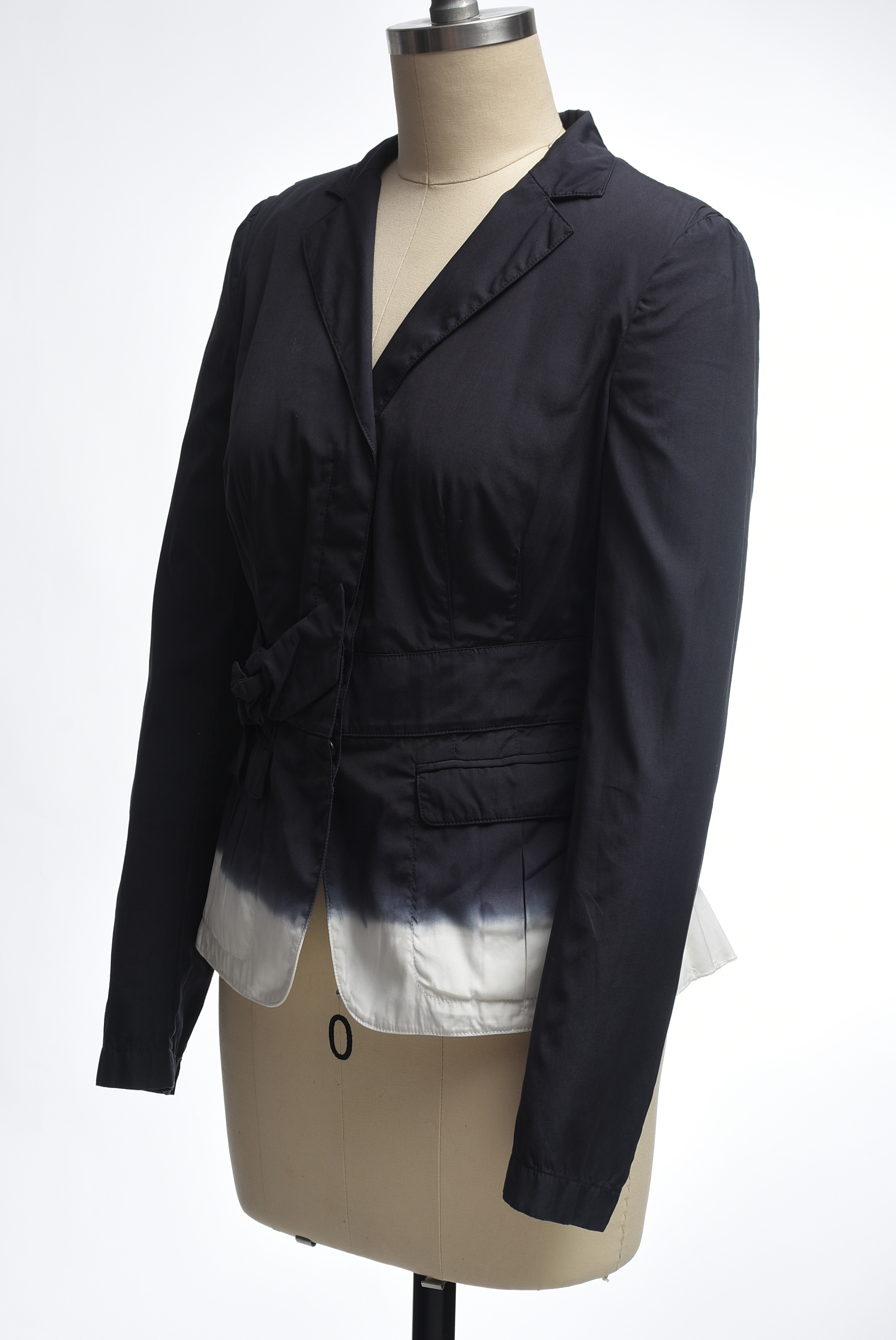 Prada Ombré Cotton Jacket in Charcoal Gray and White