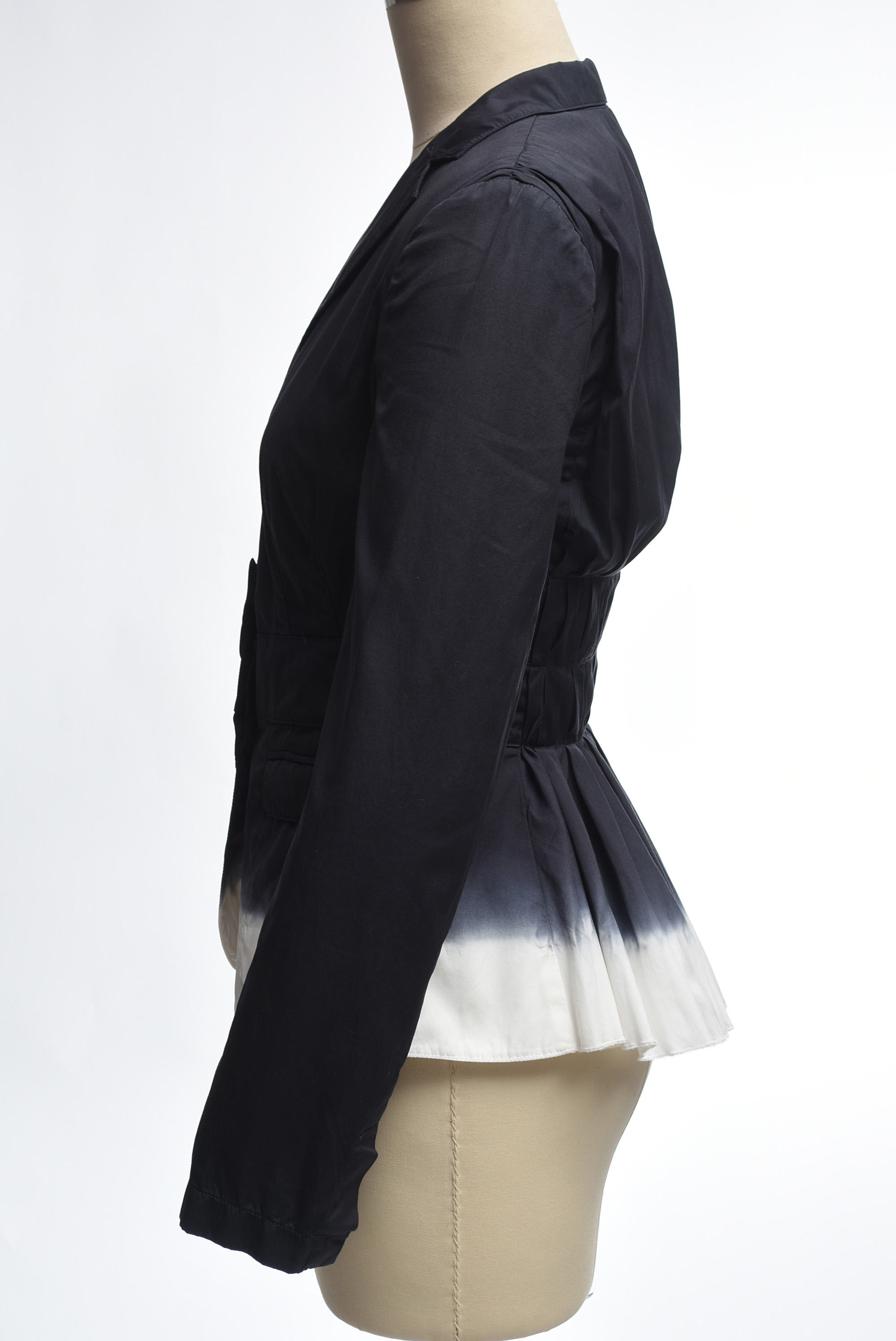 Prada Ombré Cotton Jacket in Charcoal Gray and White