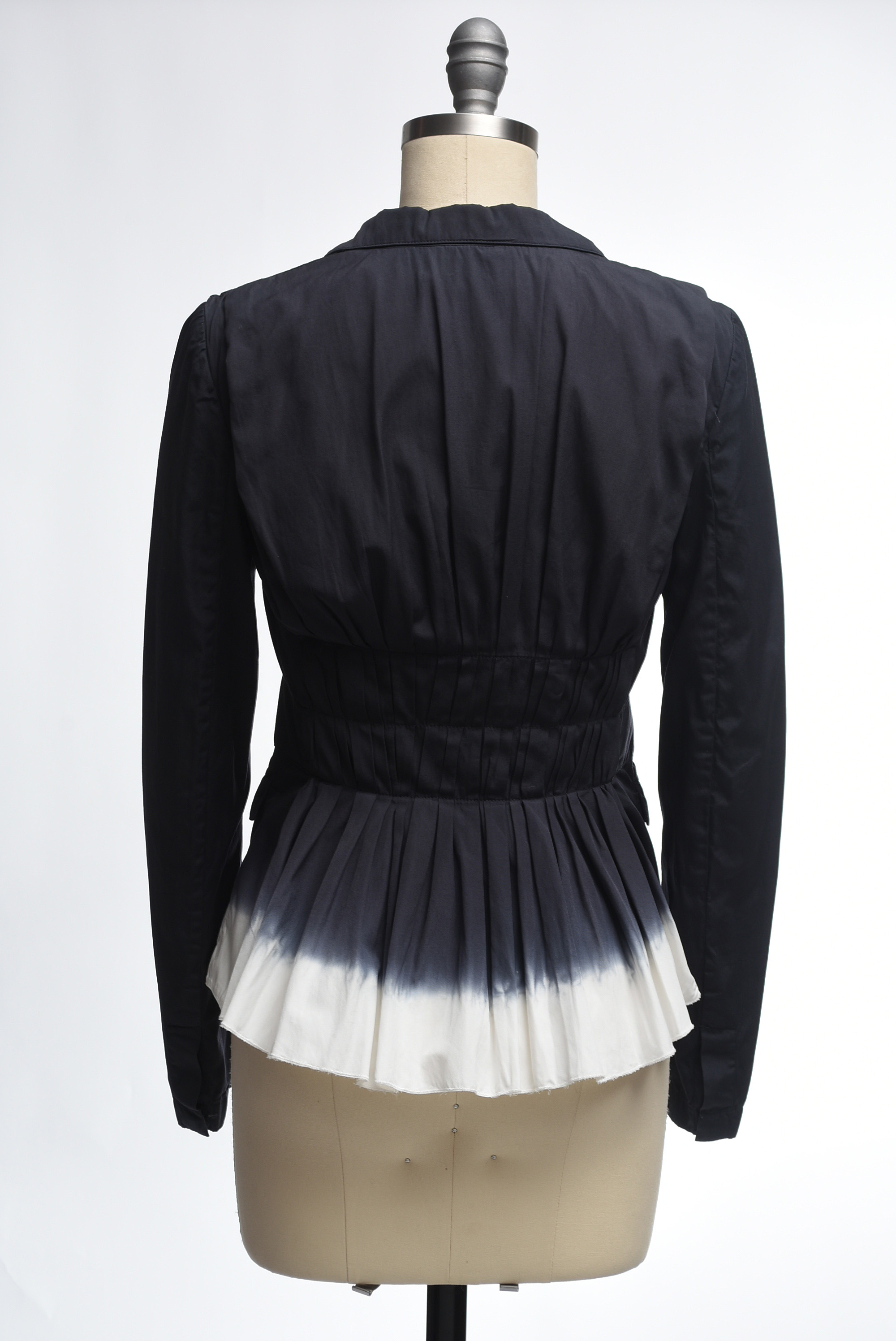 Prada Ombré Cotton Jacket in Charcoal Gray and White