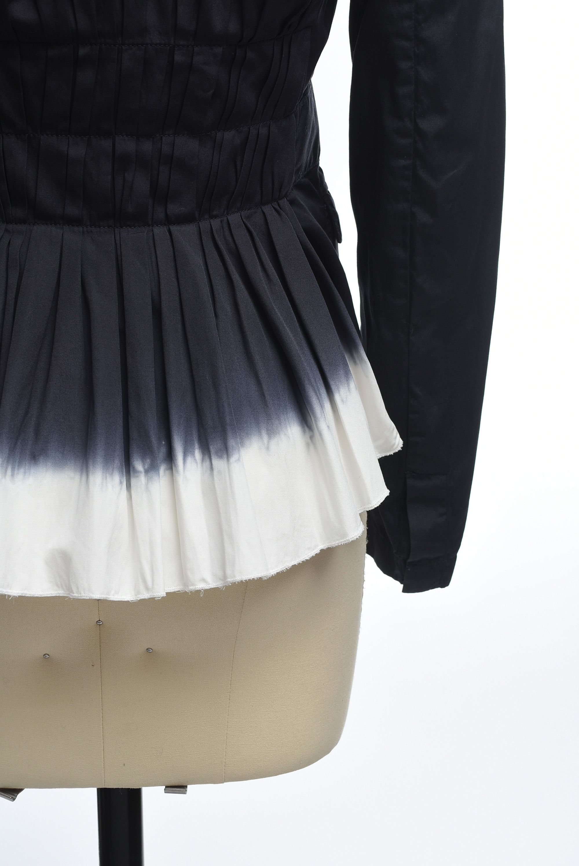 Prada Ombré Cotton Jacket in Charcoal Gray and White