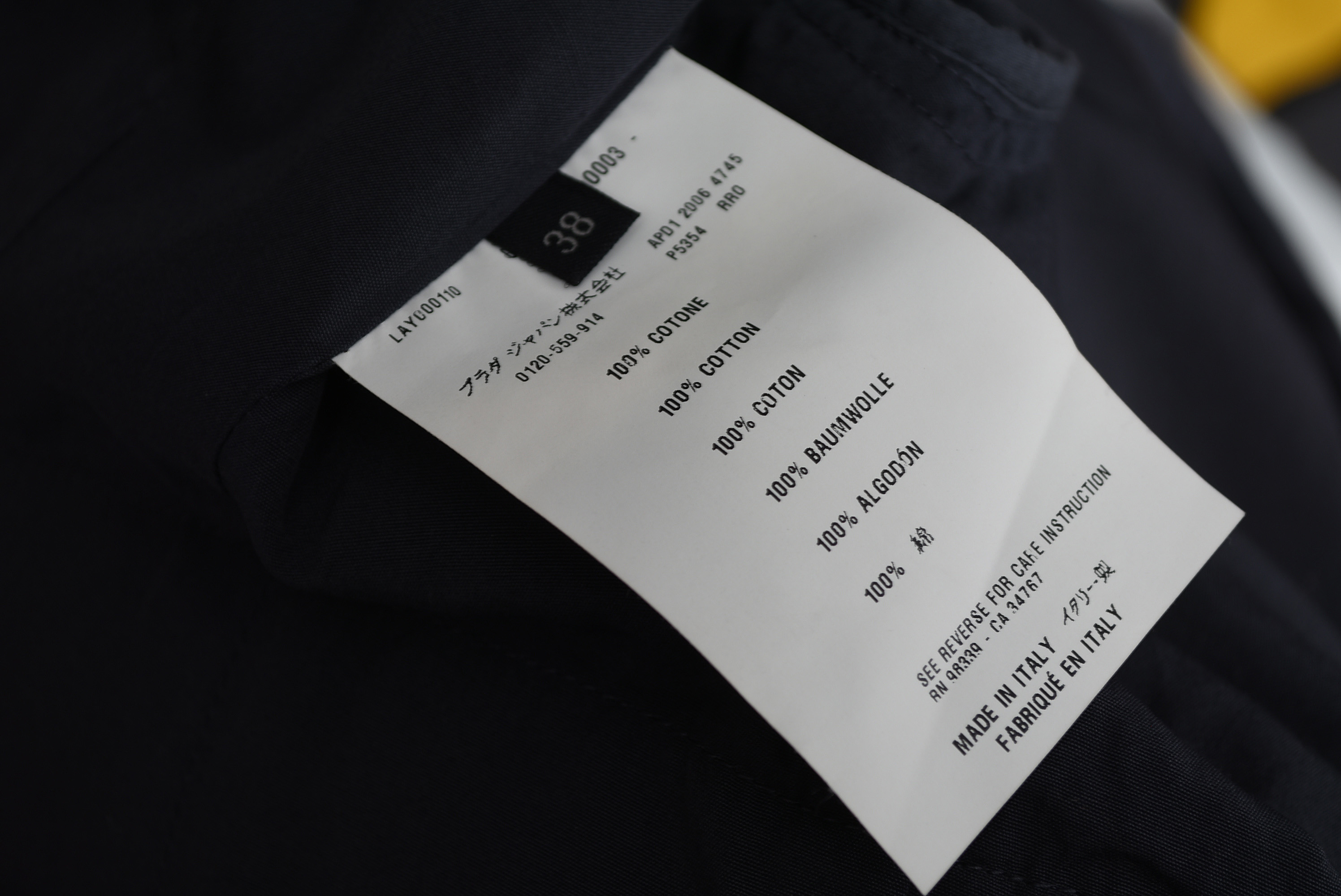 Prada Ombré Cotton Jacket in Charcoal Gray and White