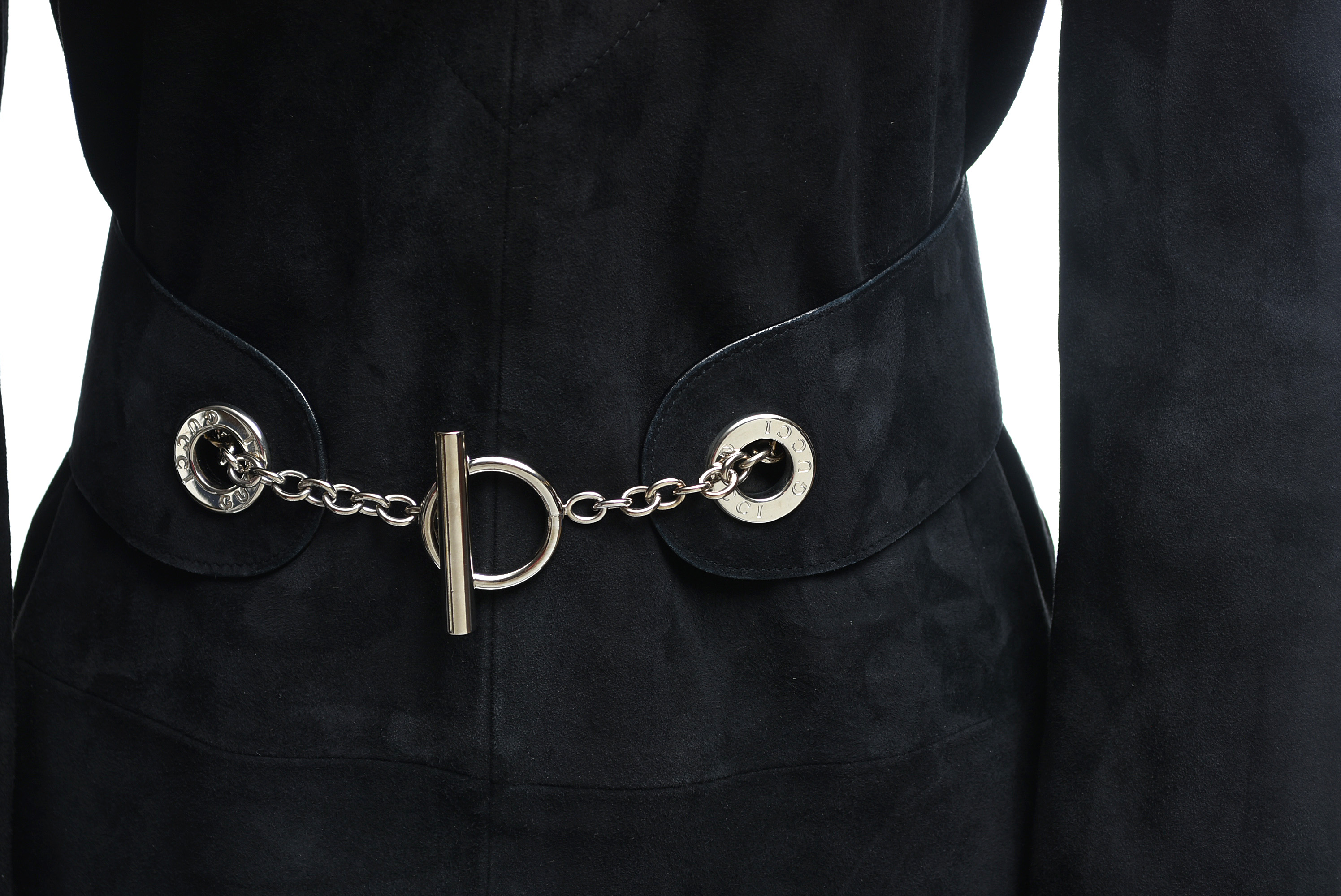 Gucci Black Lamb Suede Tunic with Belt