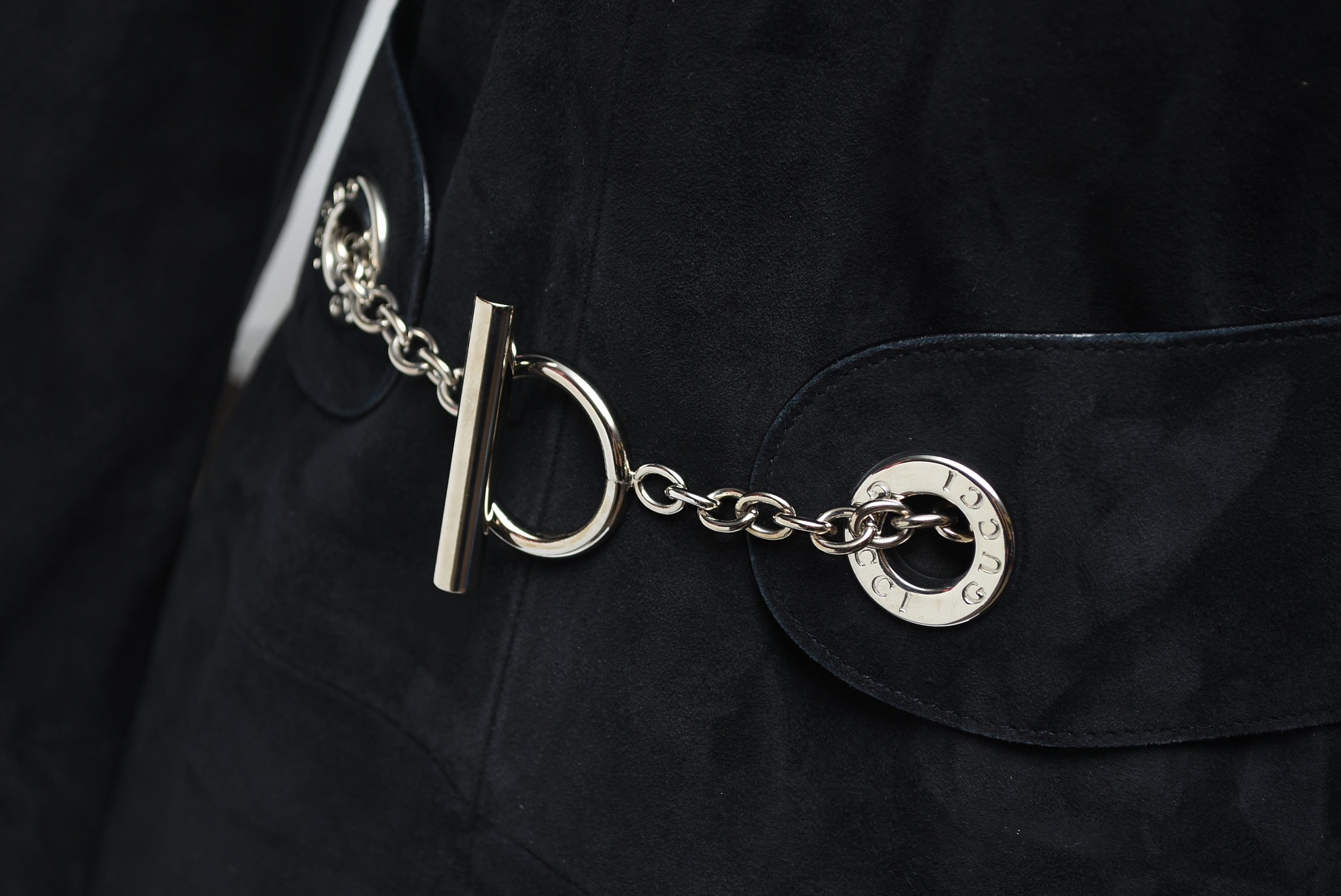 Gucci Black Lamb Suede Tunic with Belt