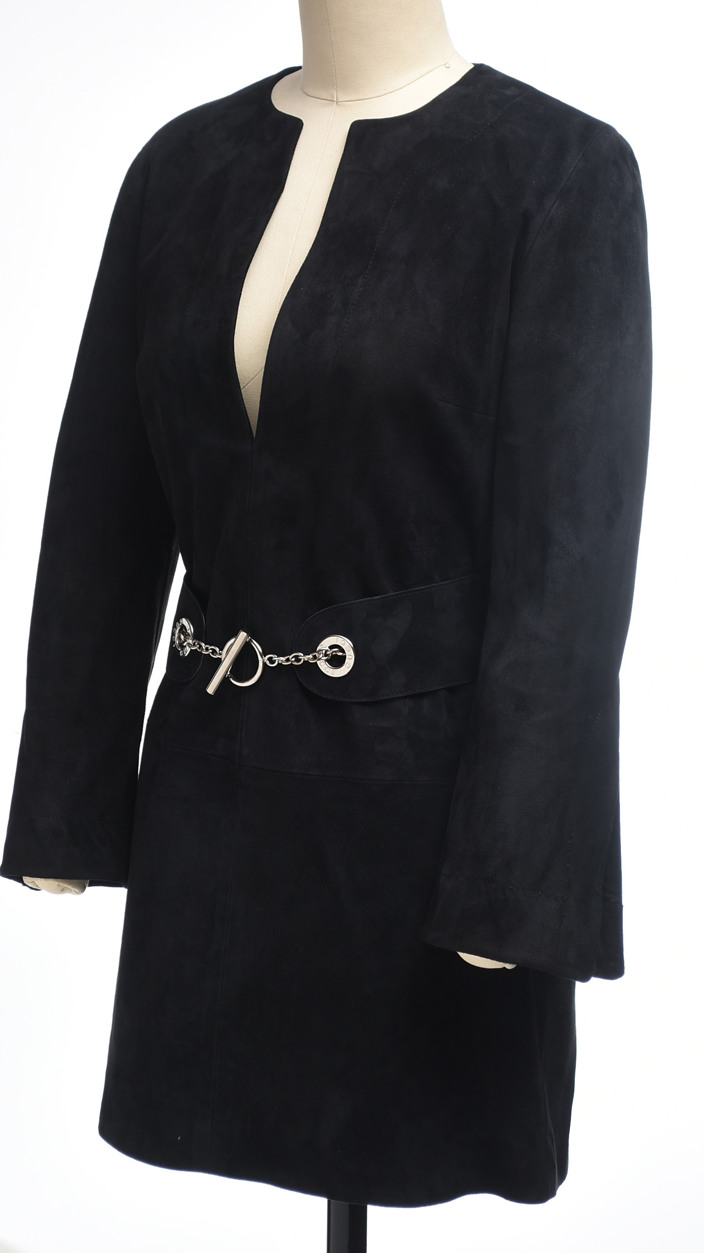 Gucci Black Lamb Suede Tunic with Belt