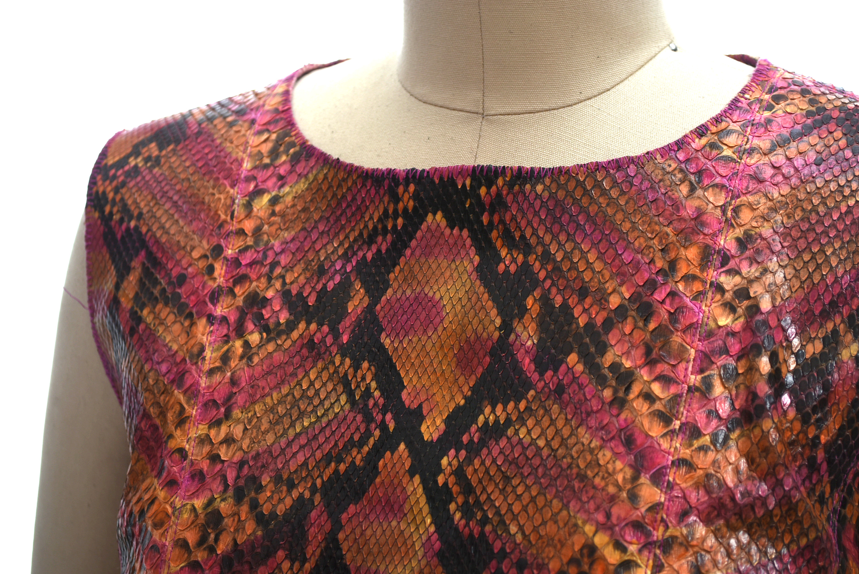 Chanel Dyed Multicolor Python Skin Sleeveless Top