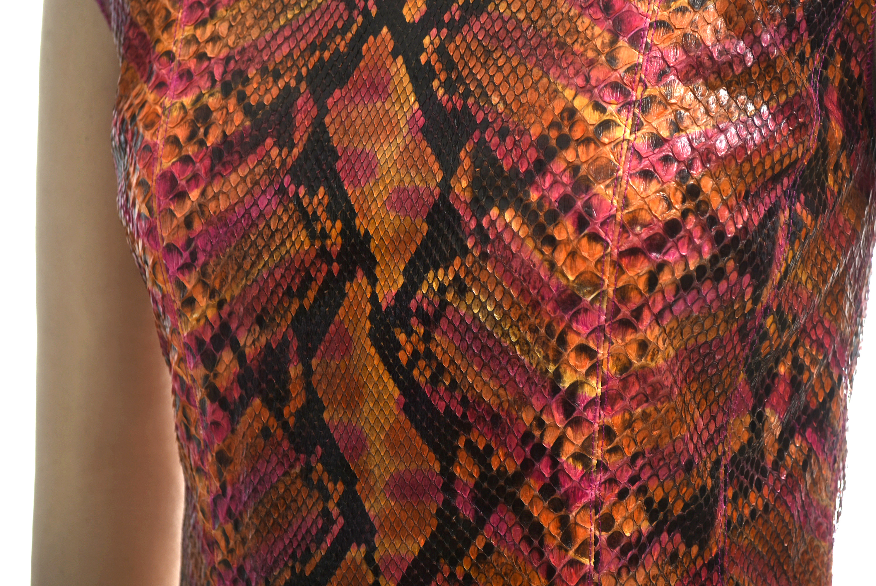 Chanel Dyed Multicolor Python Skin Sleeveless Top