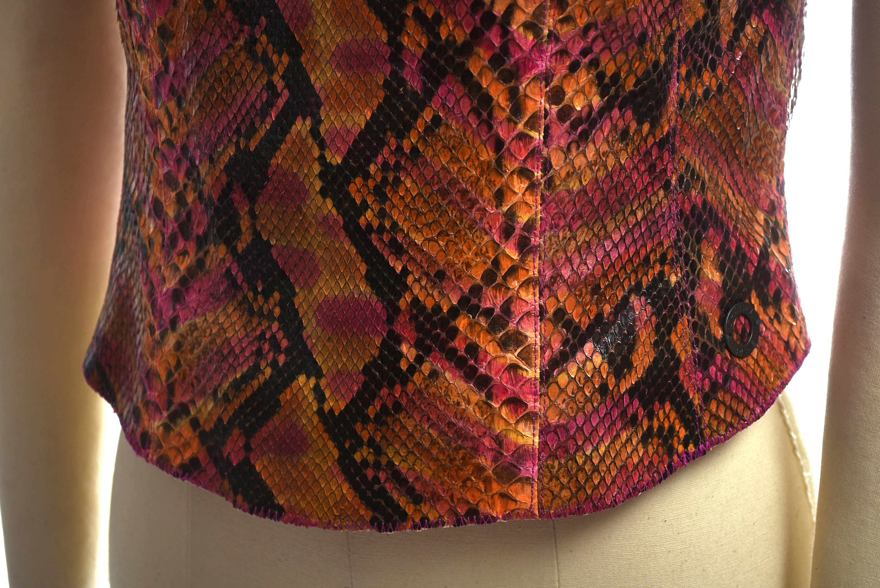 Chanel Dyed Multicolor Python Skin Sleeveless Top