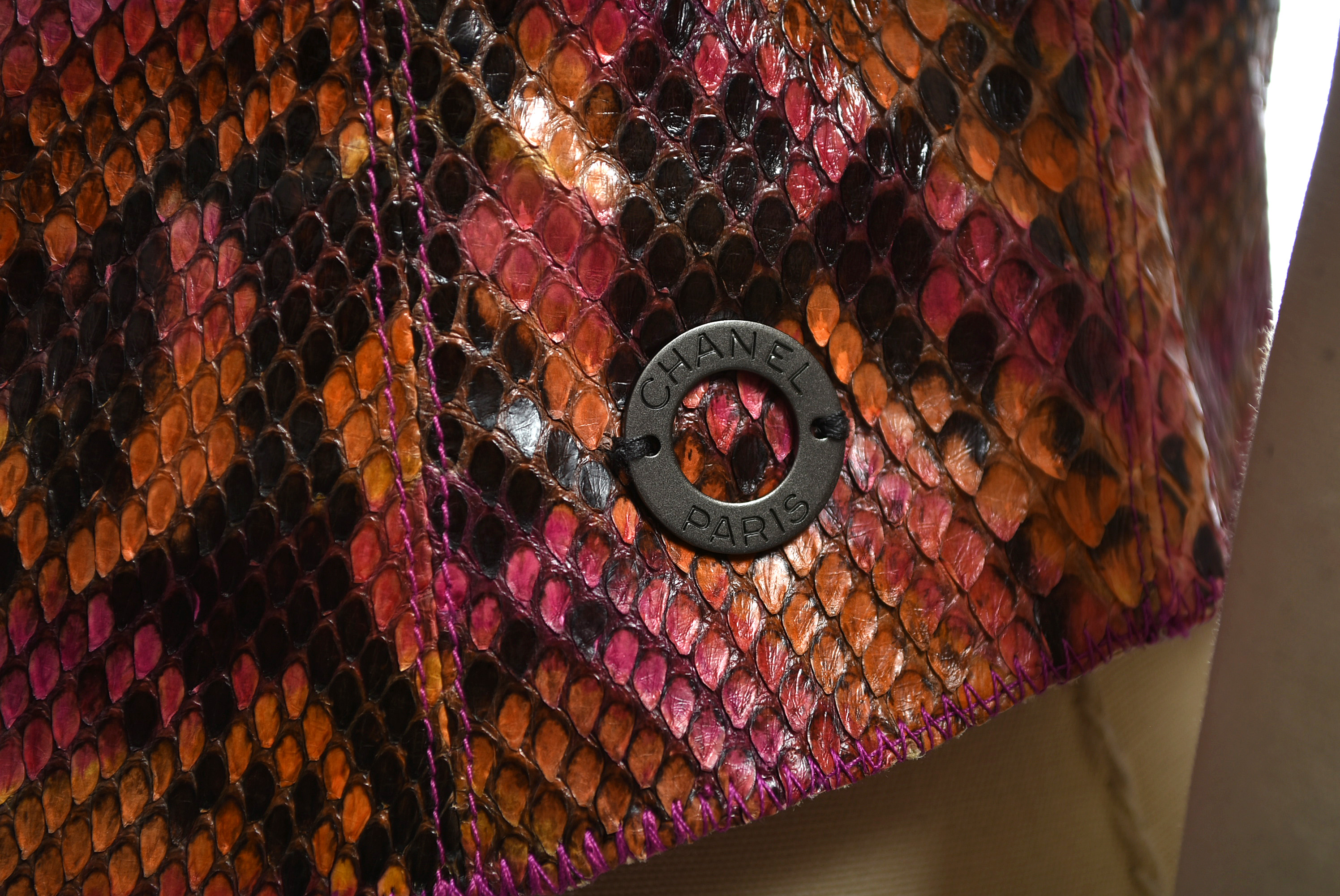 Chanel Dyed Multicolor Python Skin Sleeveless Top