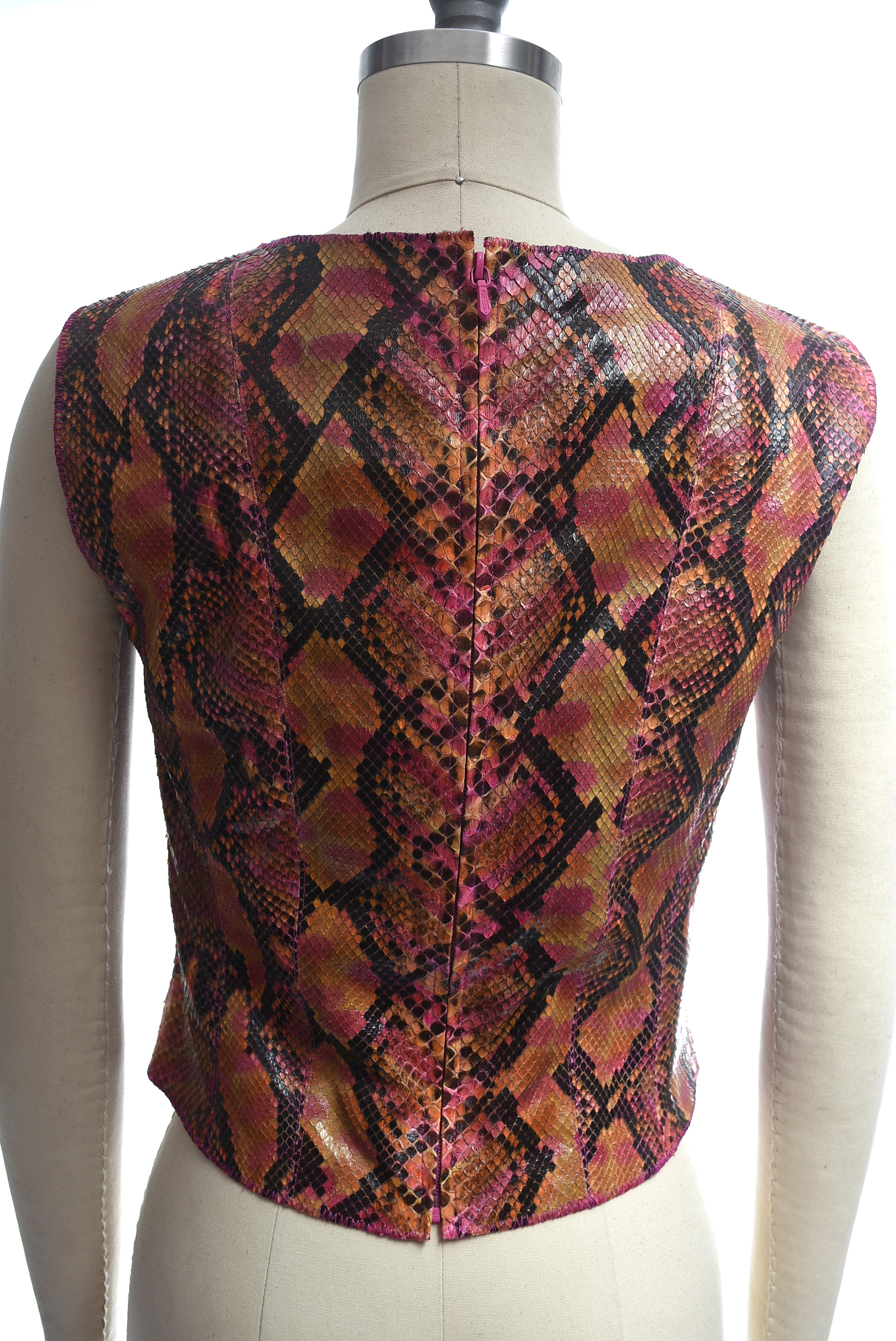 Chanel Dyed Multicolor Python Skin Sleeveless Top