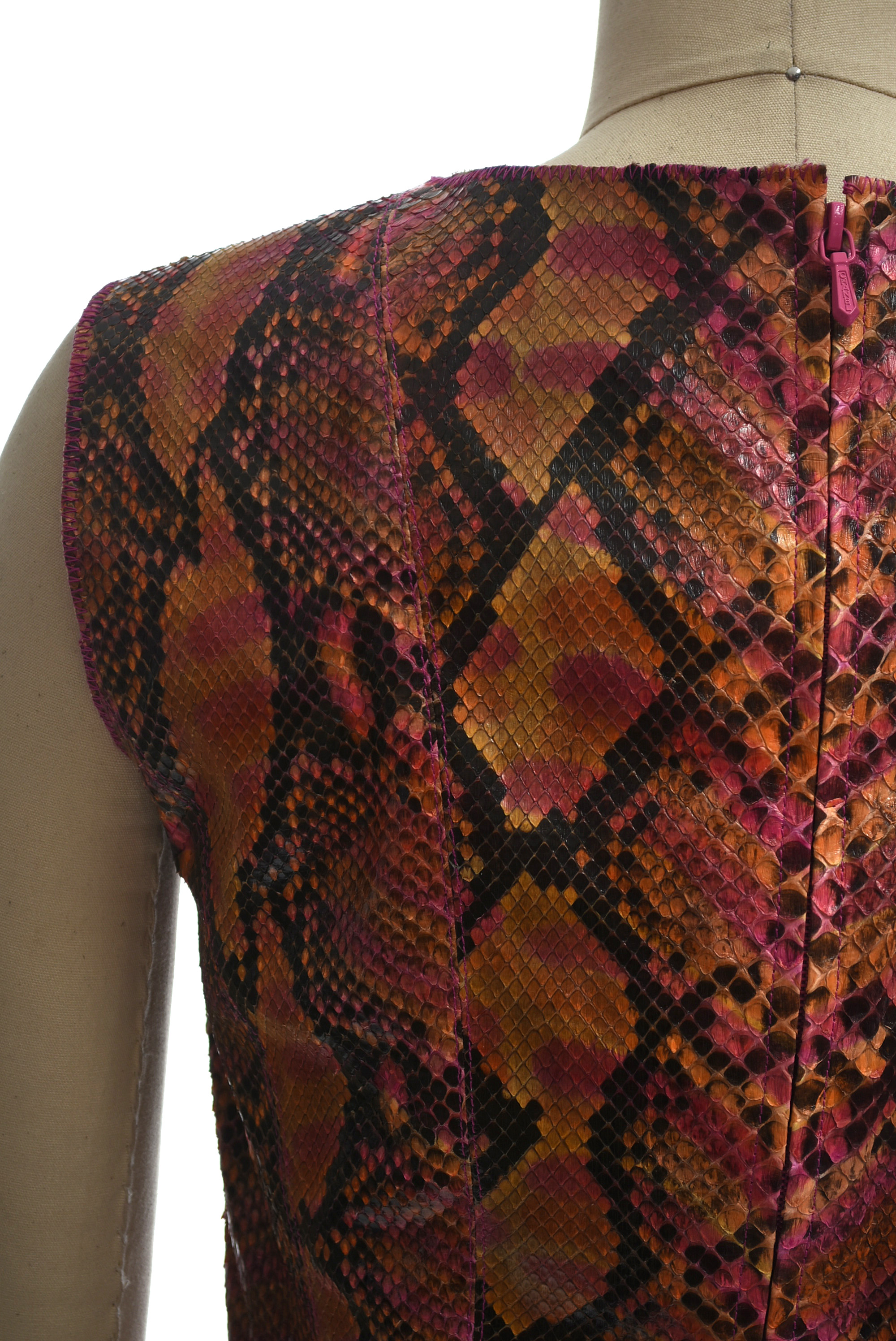 Chanel Dyed Multicolor Python Skin Sleeveless Top