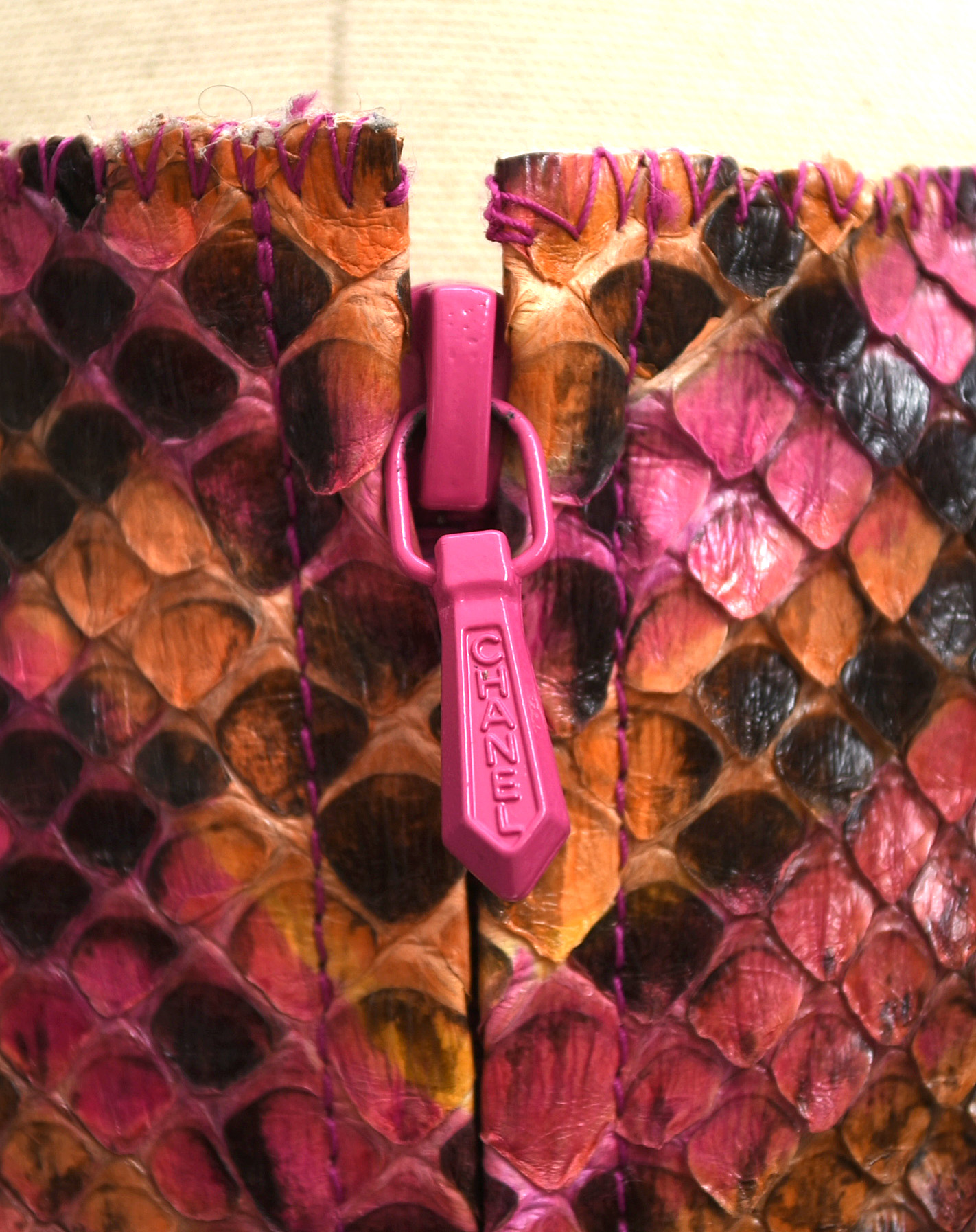 Chanel Dyed Multicolor Python Skin Sleeveless Top